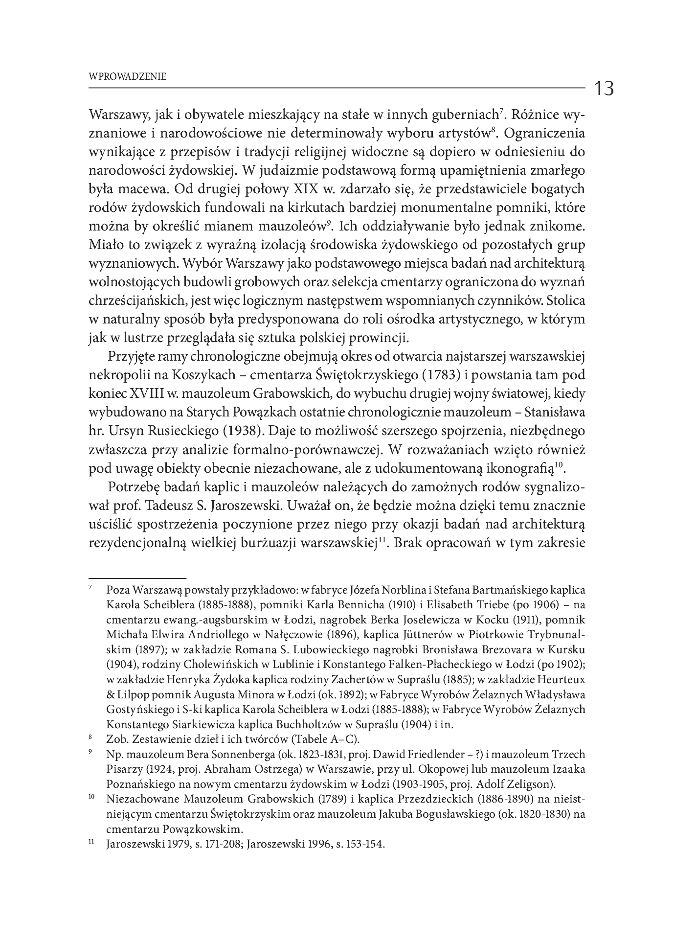 Fragment „Kaplice i mauzolea na cmentarzach Warszawy w XIX i pierwszej połowie XX wieku tom 1 Dzieła i ich twórcy” — strona 9 z 12