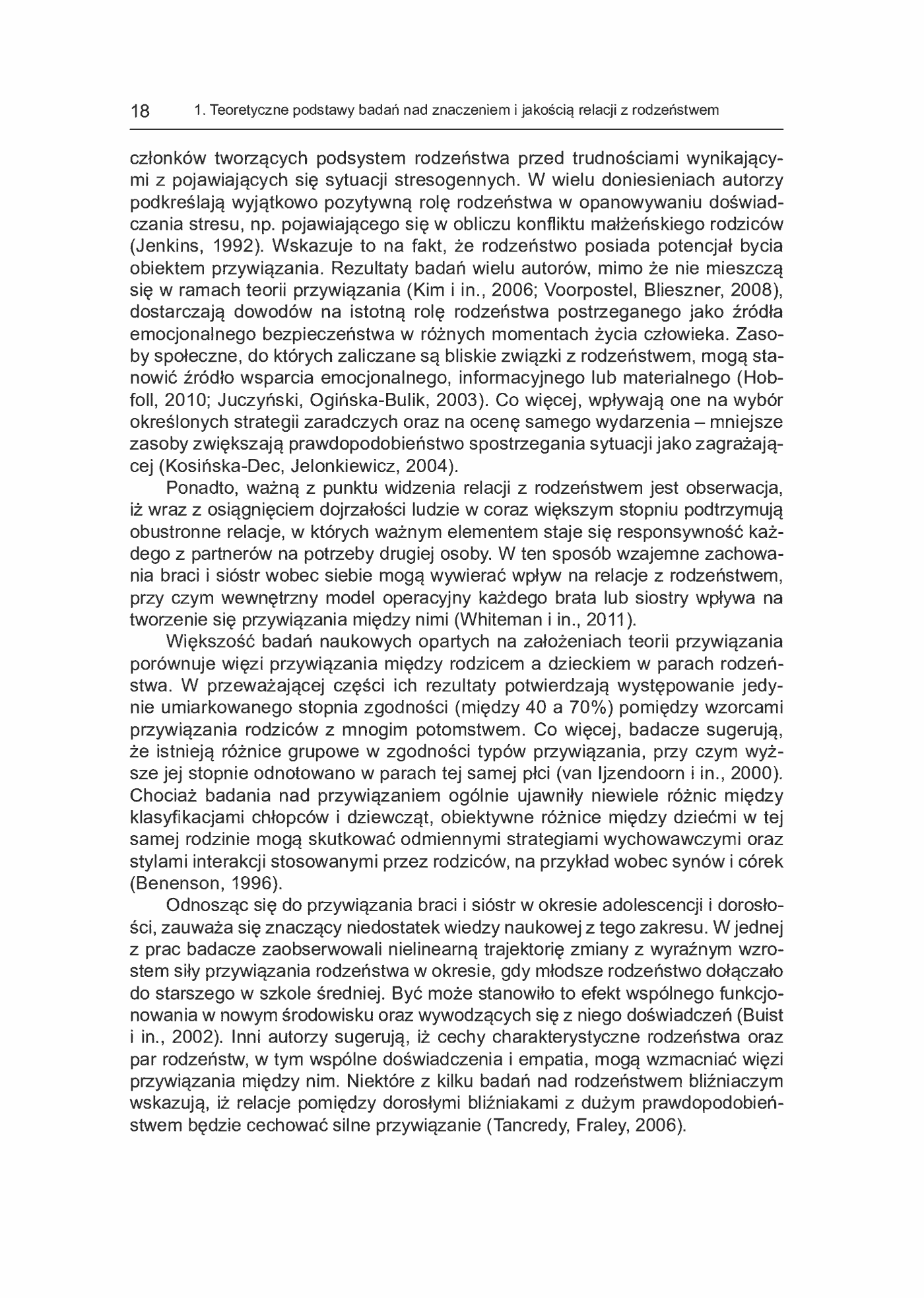 Fragment „Relacje interpersonalne dorosłych rodzeństw w aspekcie funkcjonowania psychospołecznego i krytycznych wydarzeń życiowych” — strona 18 z 21