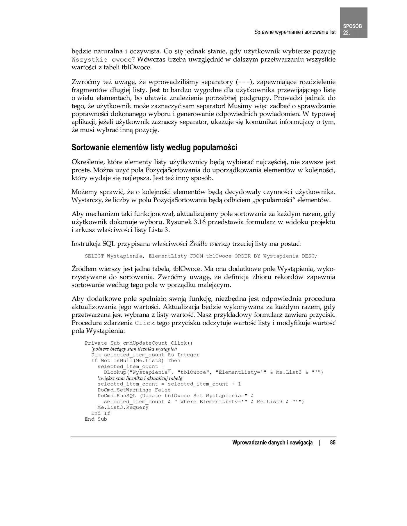 Fragment „100 sposobów na Access” — strona 22 z 29