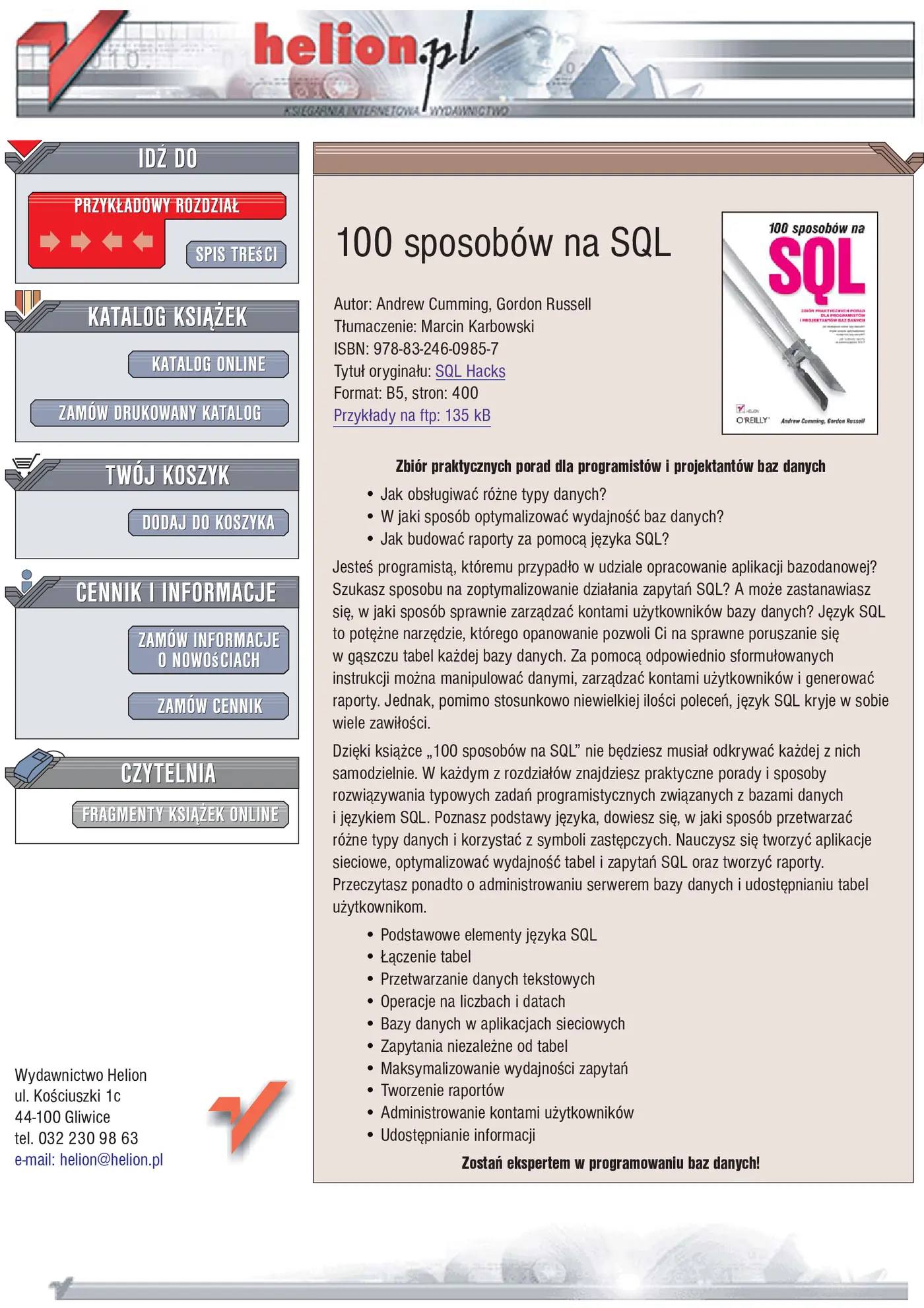 Fragment „100 sposobów na SQL” — strona 1 z 24