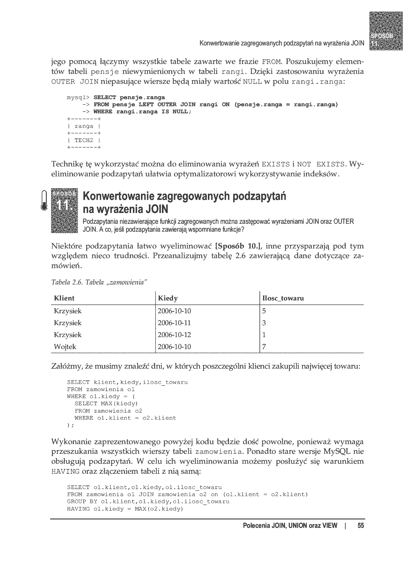 Fragment „100 sposobów na SQL” — strona 16 z 24
