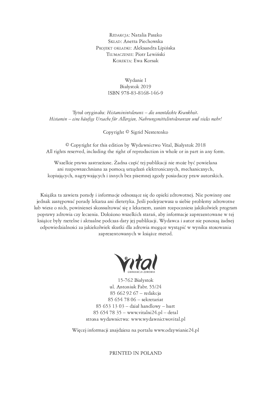 Fragment „Histamina a niebezpieczne alergeny” — strona 4 z 23