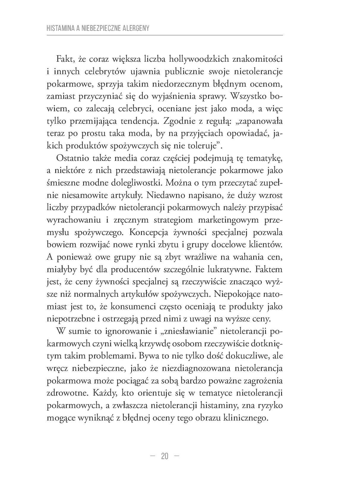 Fragment „Histamina a niebezpieczne alergeny” — strona 20 z 23