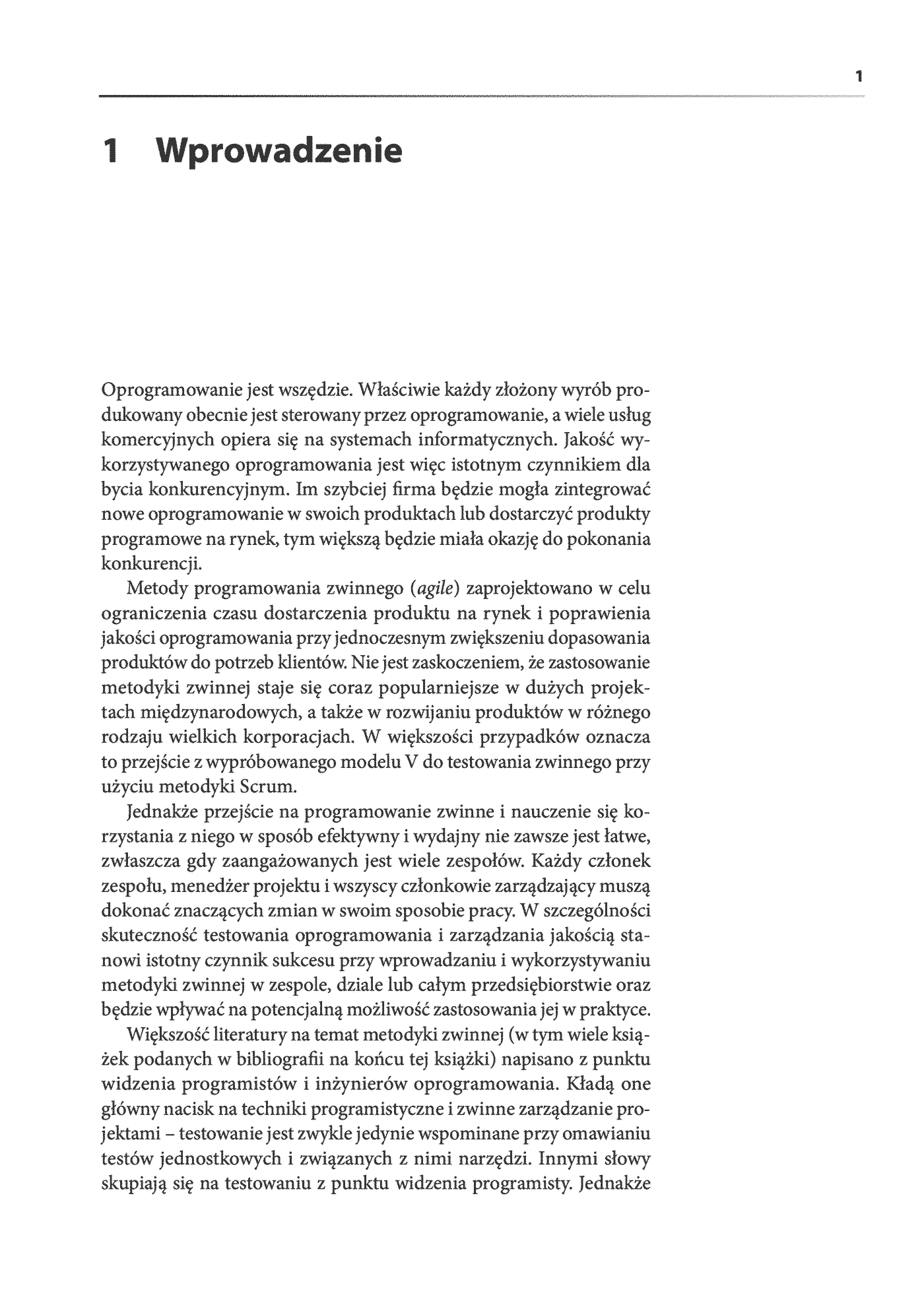 Fragment „Testowanie w procesie Scrum. Przewodnik po zarządzaniu jakością oprogramowania w świecie programowania” — strona 7 z 30