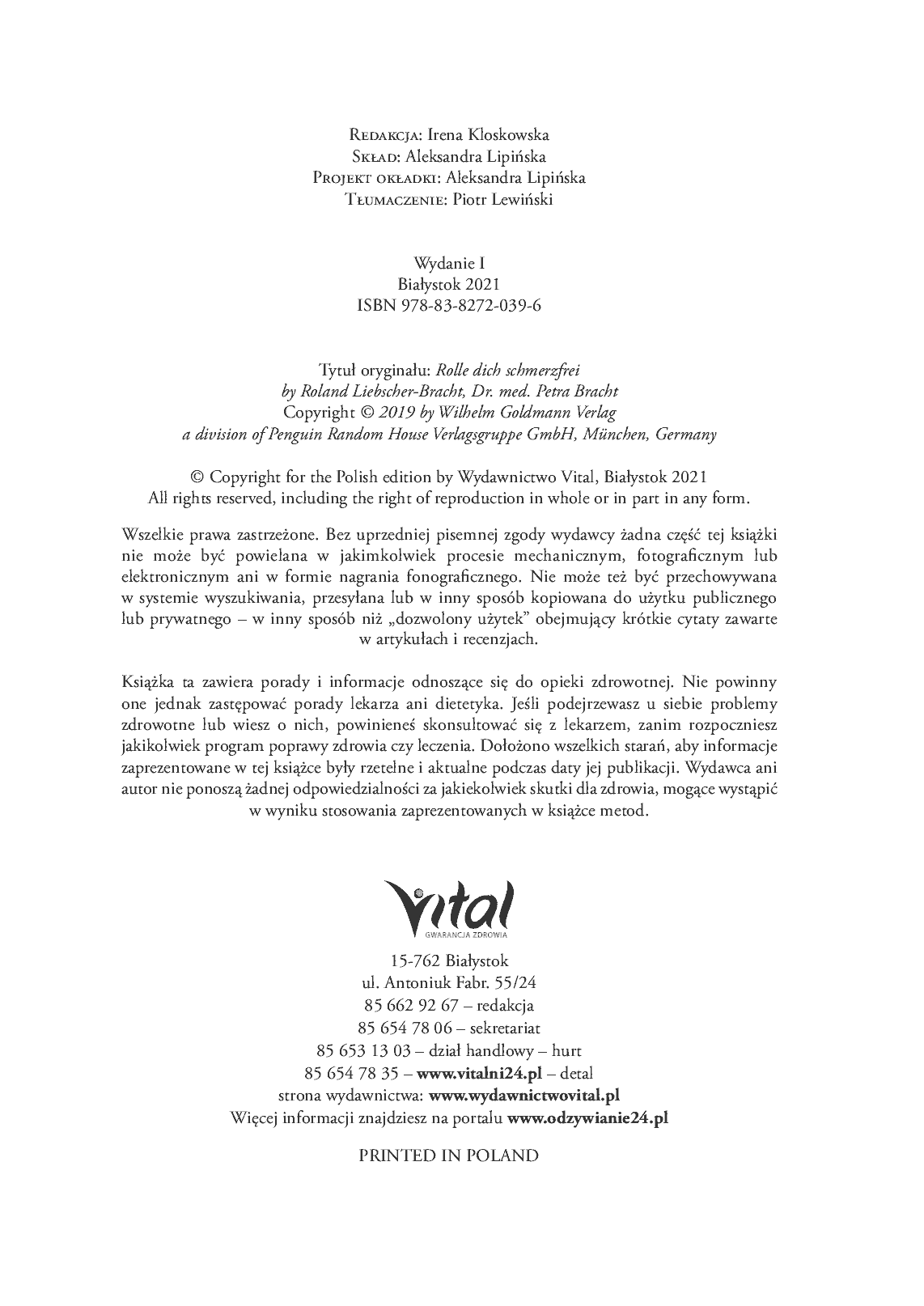 Fragment „Masaż rolujący powięzi według metody Liebschera & Bracht” — strona 4 z 20