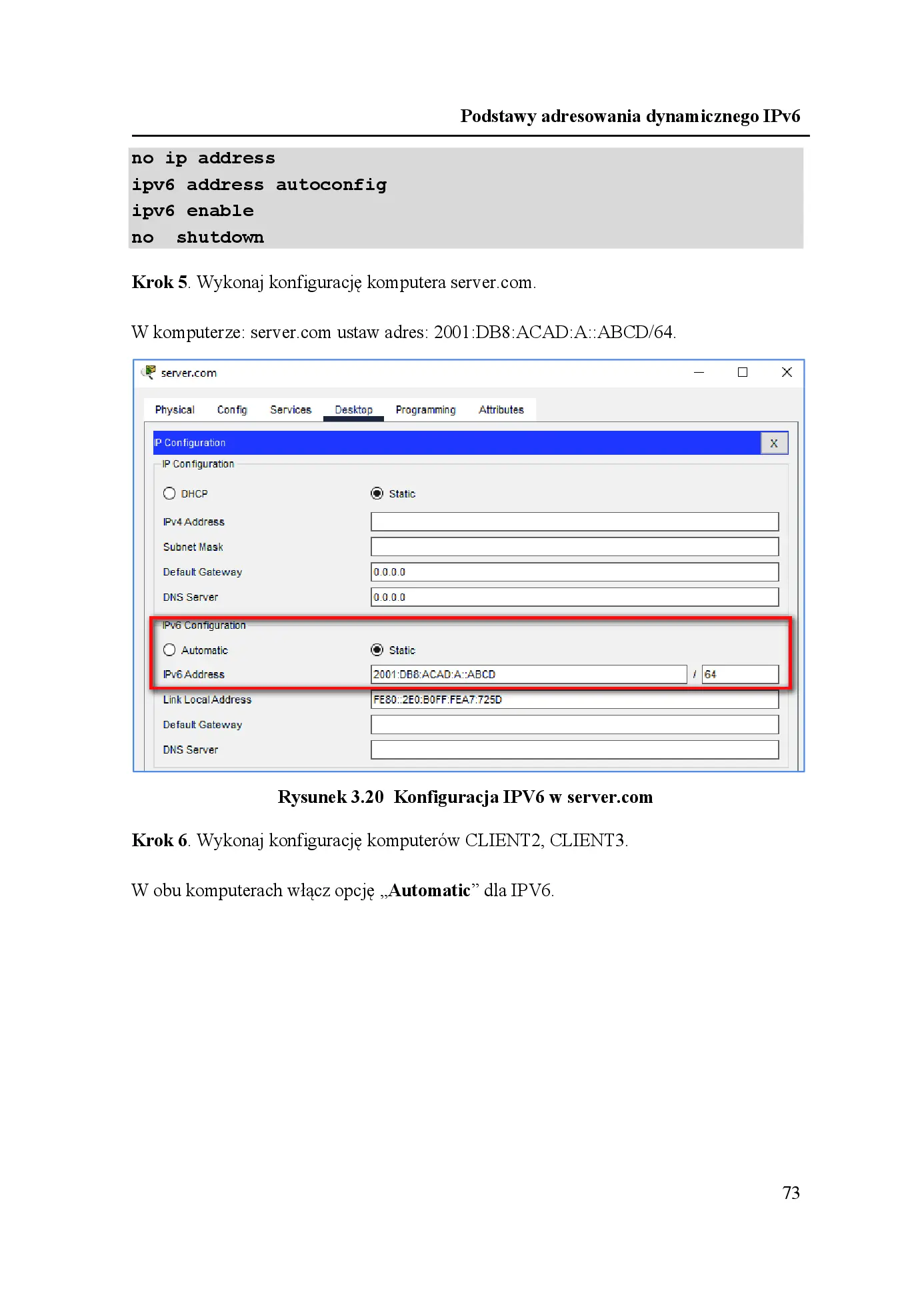 Fragment „Podstawy konfiguracji IPv6 dla technika i studenta IT z przykładami i ćwiczeniami w Packet Tracer” — strona 19 z 30
