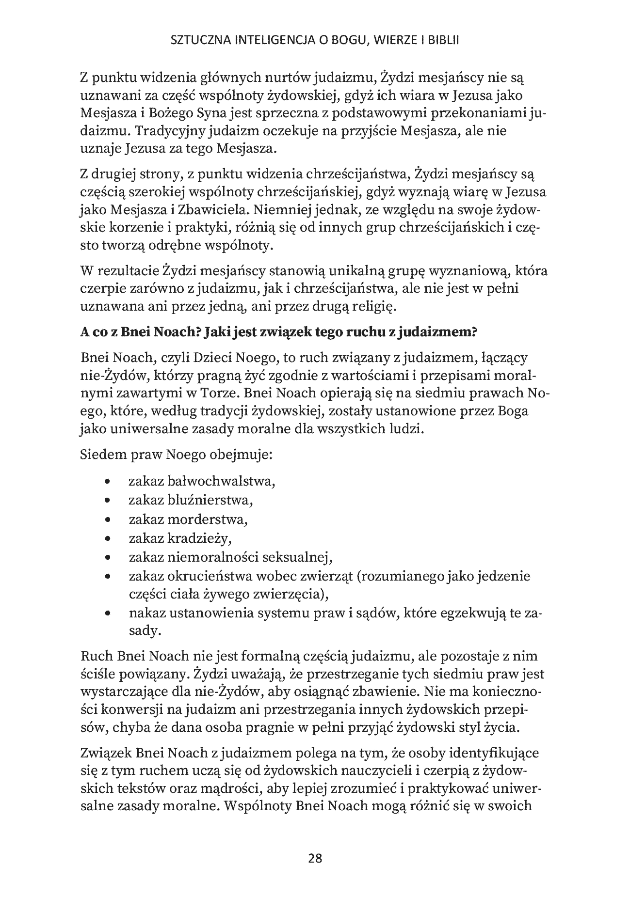 Fragment „Sztuczna inteligencja o Bogu, wierze i Biblii. Rozmowy z chatbotem” — strona 28 z 30
