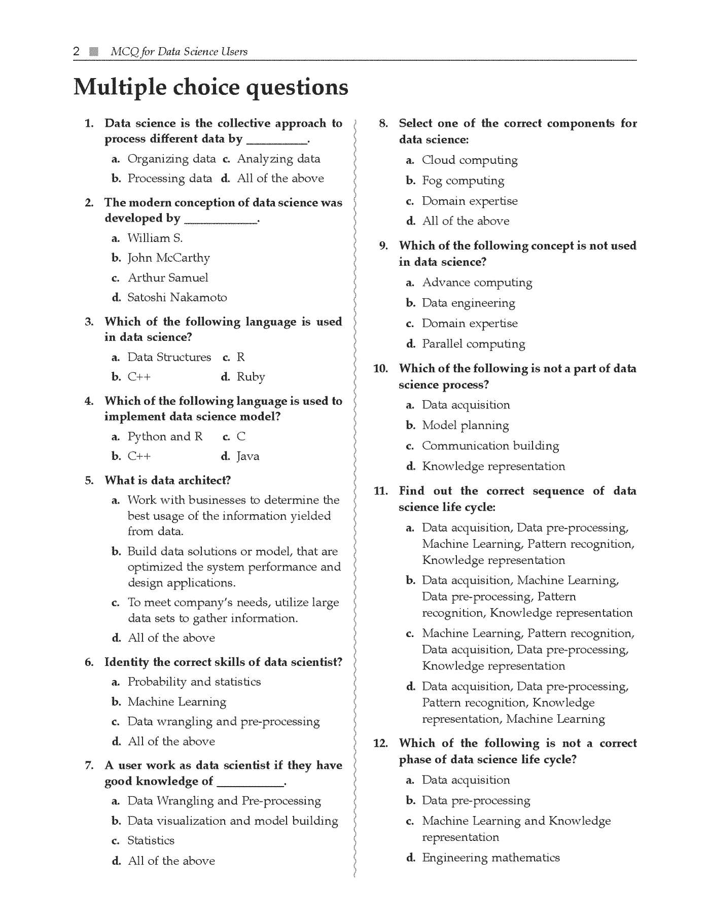 Fragment „MCQ for Data Science Users” — strona 16 z 17