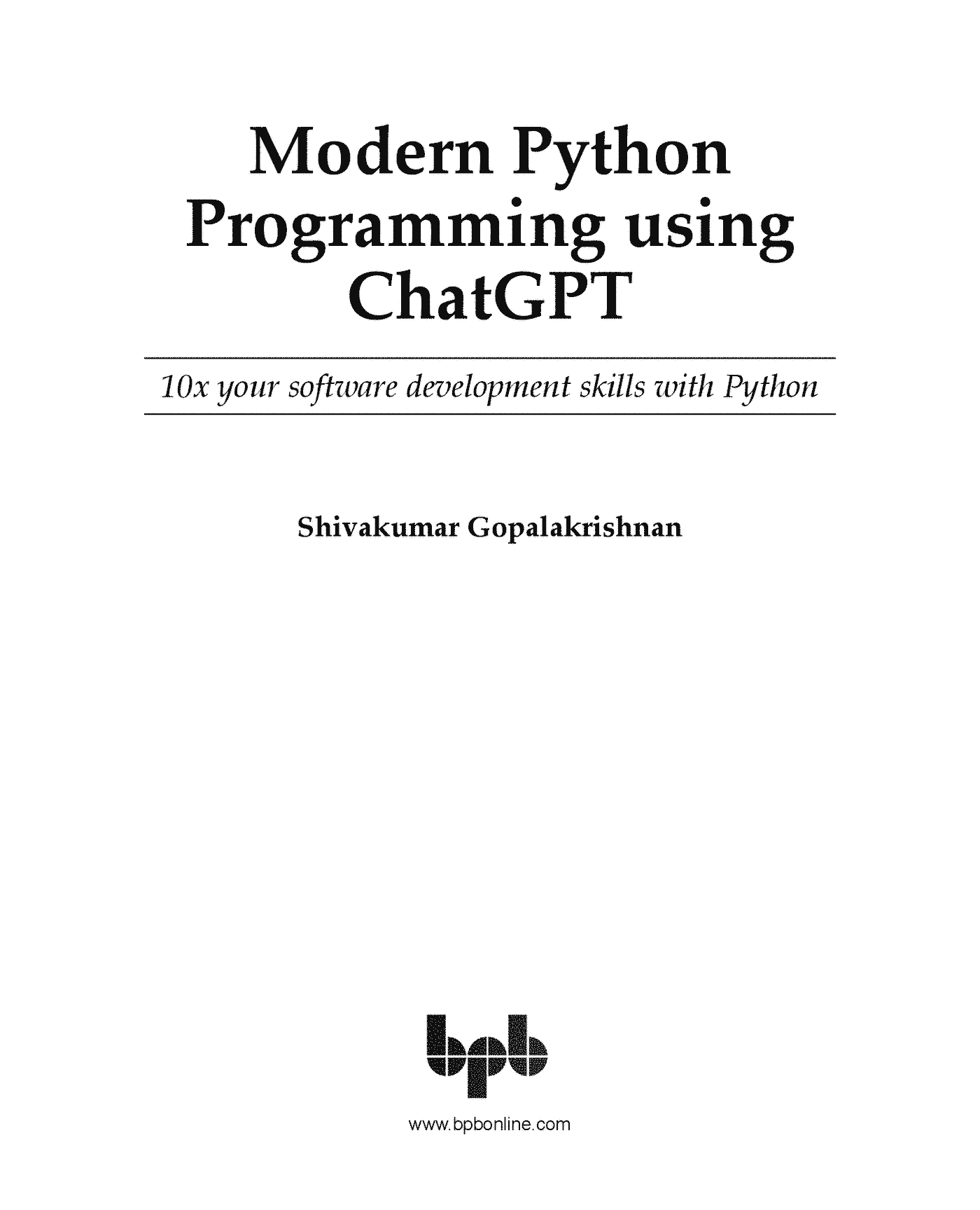 Fragment „Modern Python Programming using ChatGPT” — strona 1 z 30