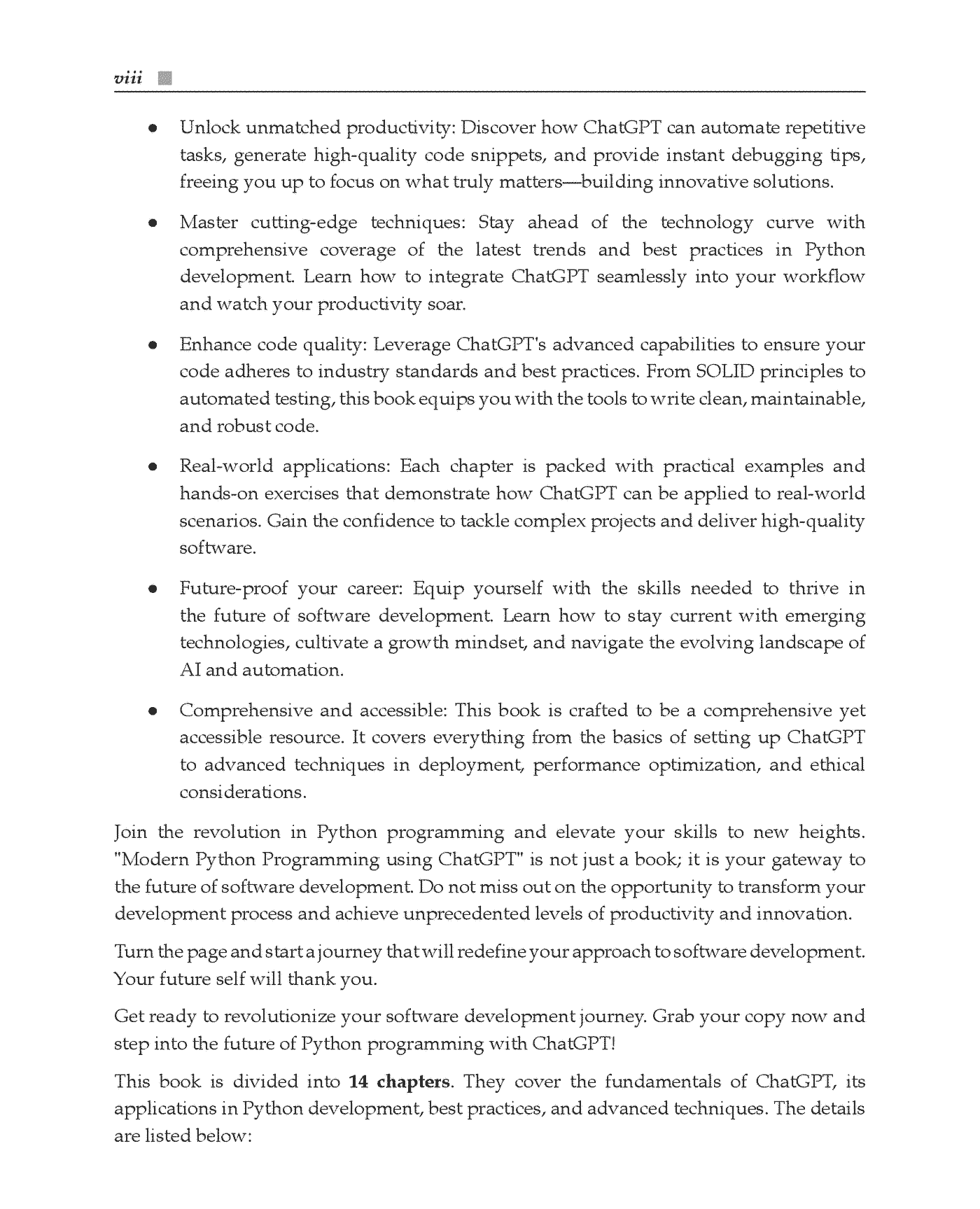 Fragment „Modern Python Programming using ChatGPT” — strona 8 z 30