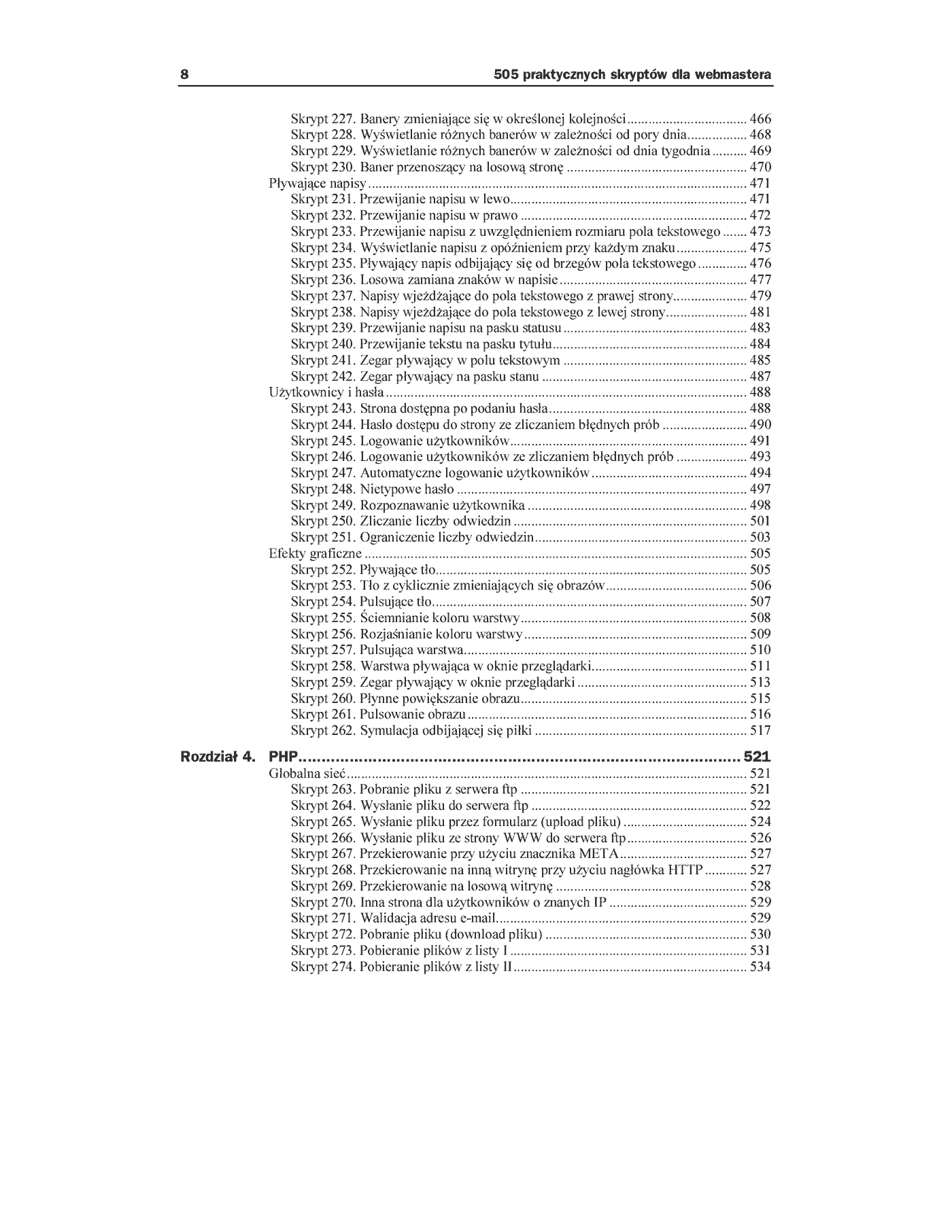 Fragment „505 praktycznych skryptów dla webmastera” — strona 7 z 30