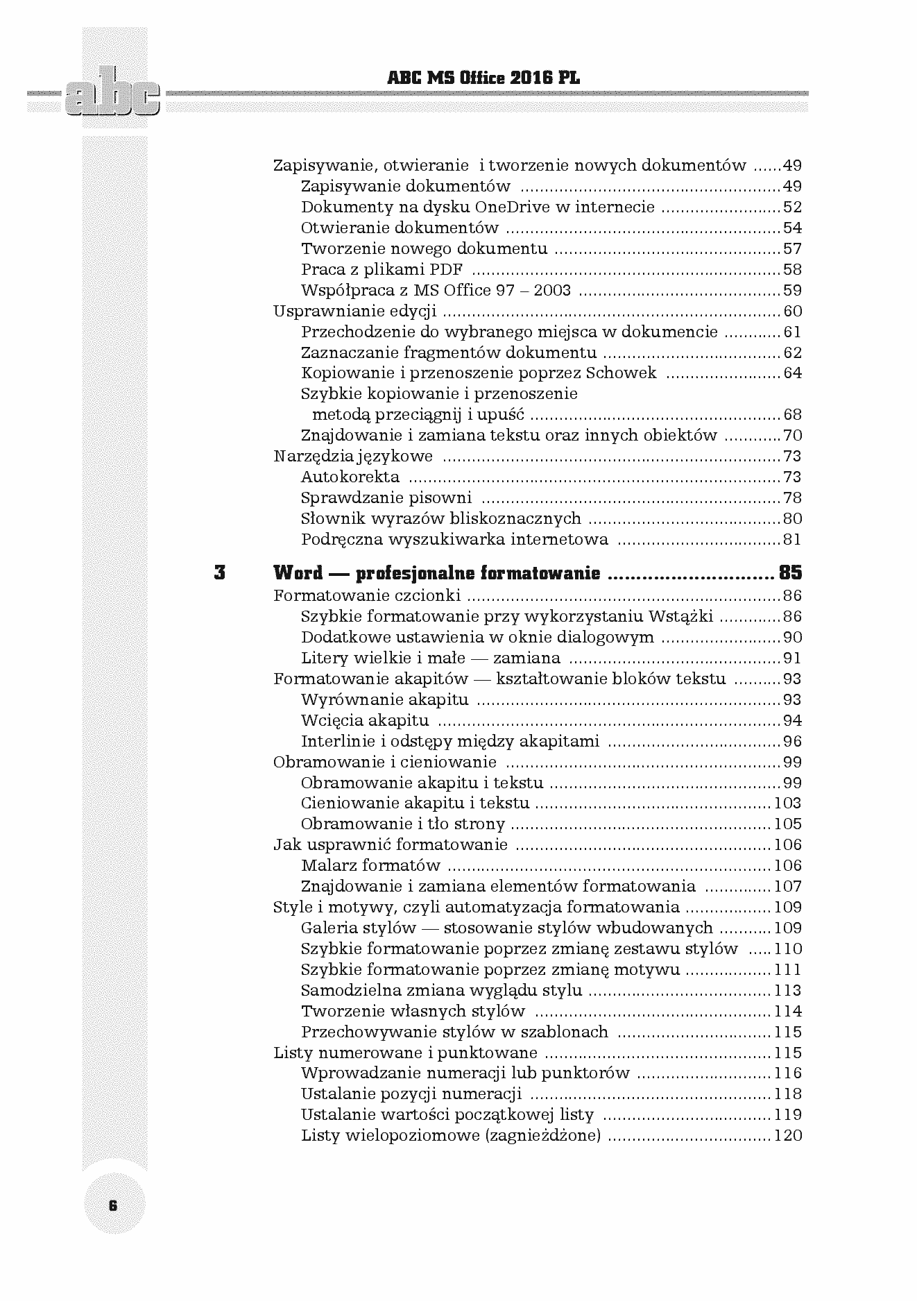 Fragment „ABC MS Office 2016 PL” — strona 4 z 30