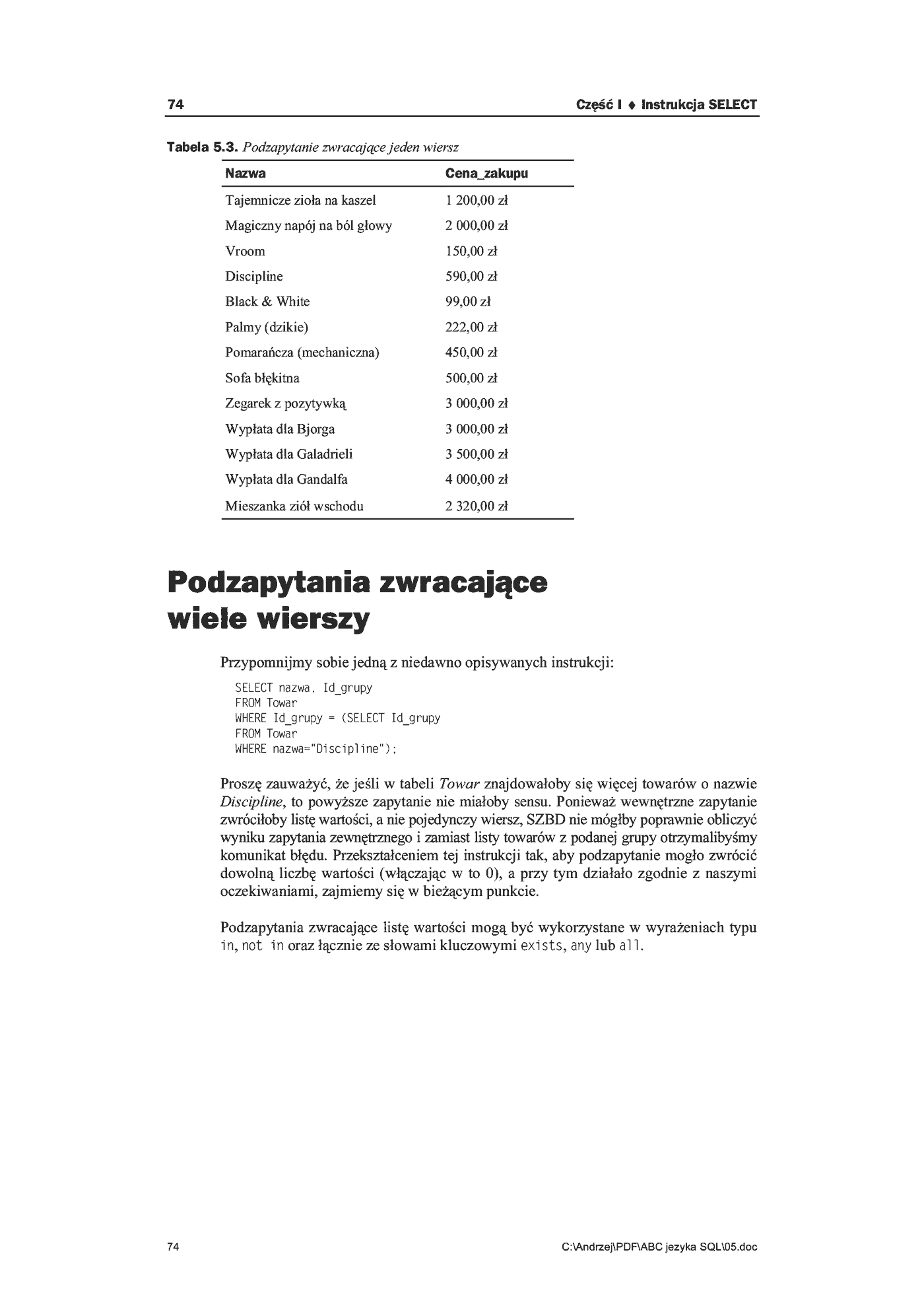Fragment „ABC języka SQL” — strona 10 z 17