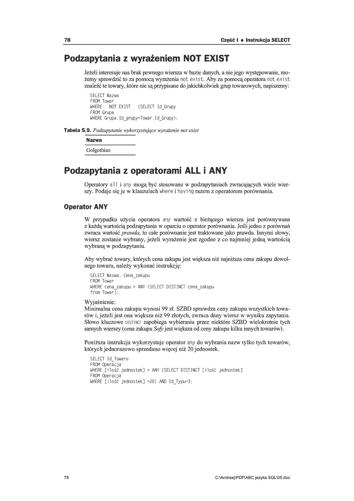 Fragment „ABC języka SQL” — strona 14 z 17