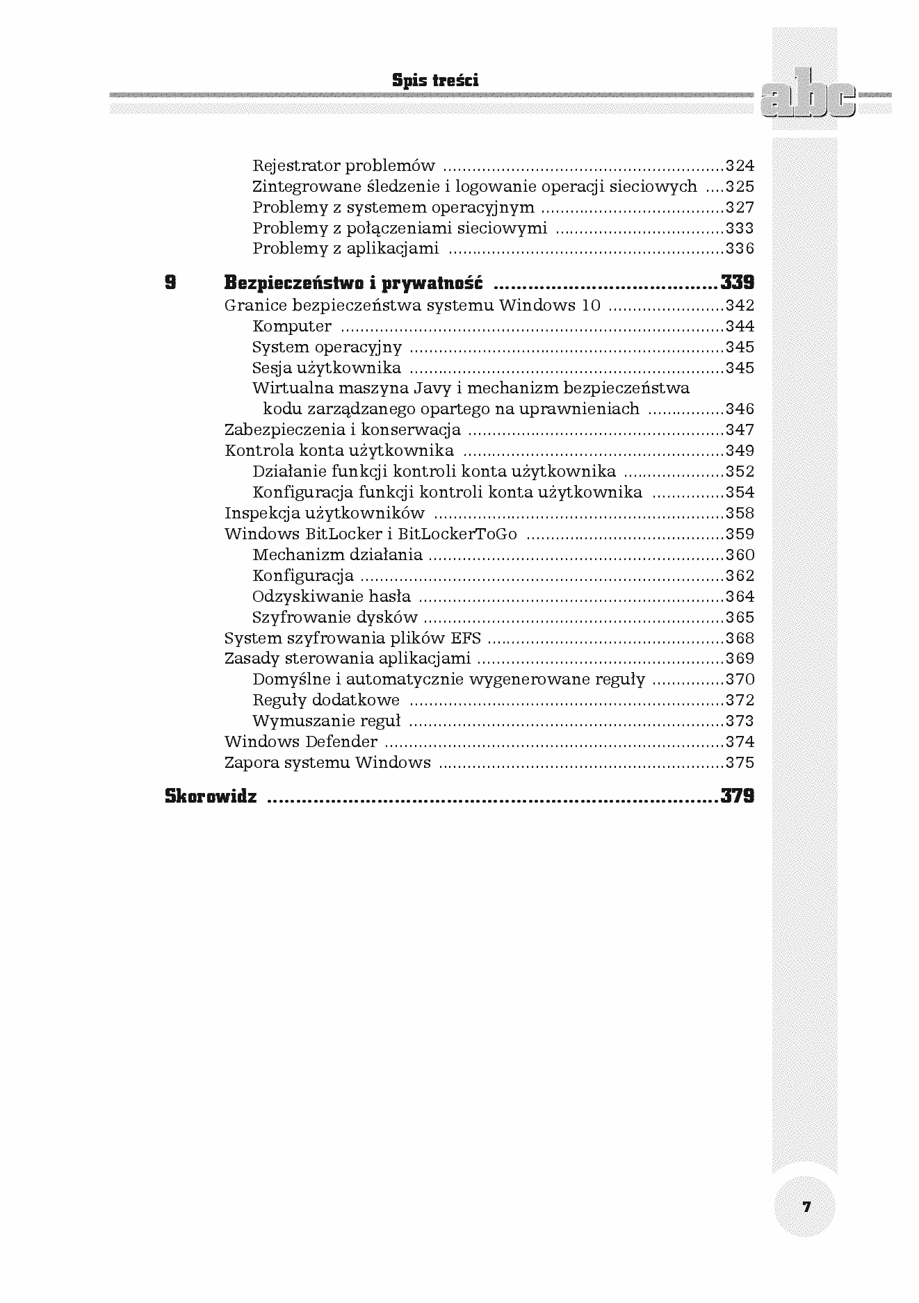 Fragment „ABC systemu Windows 10 PL” — strona 7 z 30