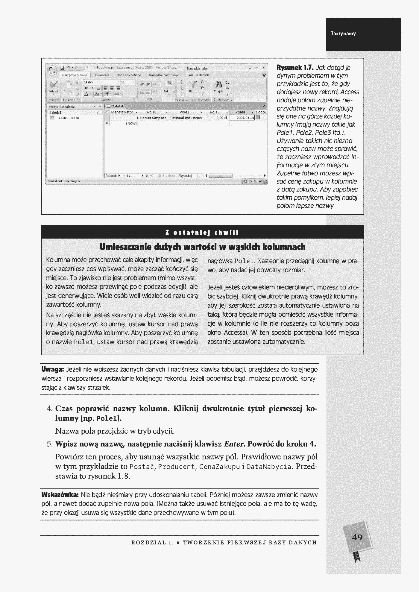 Fragment „Access 2007 PL. Nieoficjalny podręcznik” — strona 22 z 30