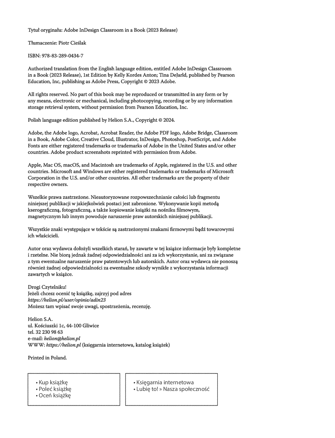 Fragment „Adobe InDesign PL. Oficjalny podręcznik. Edycja 2023” — strona 2 z 30