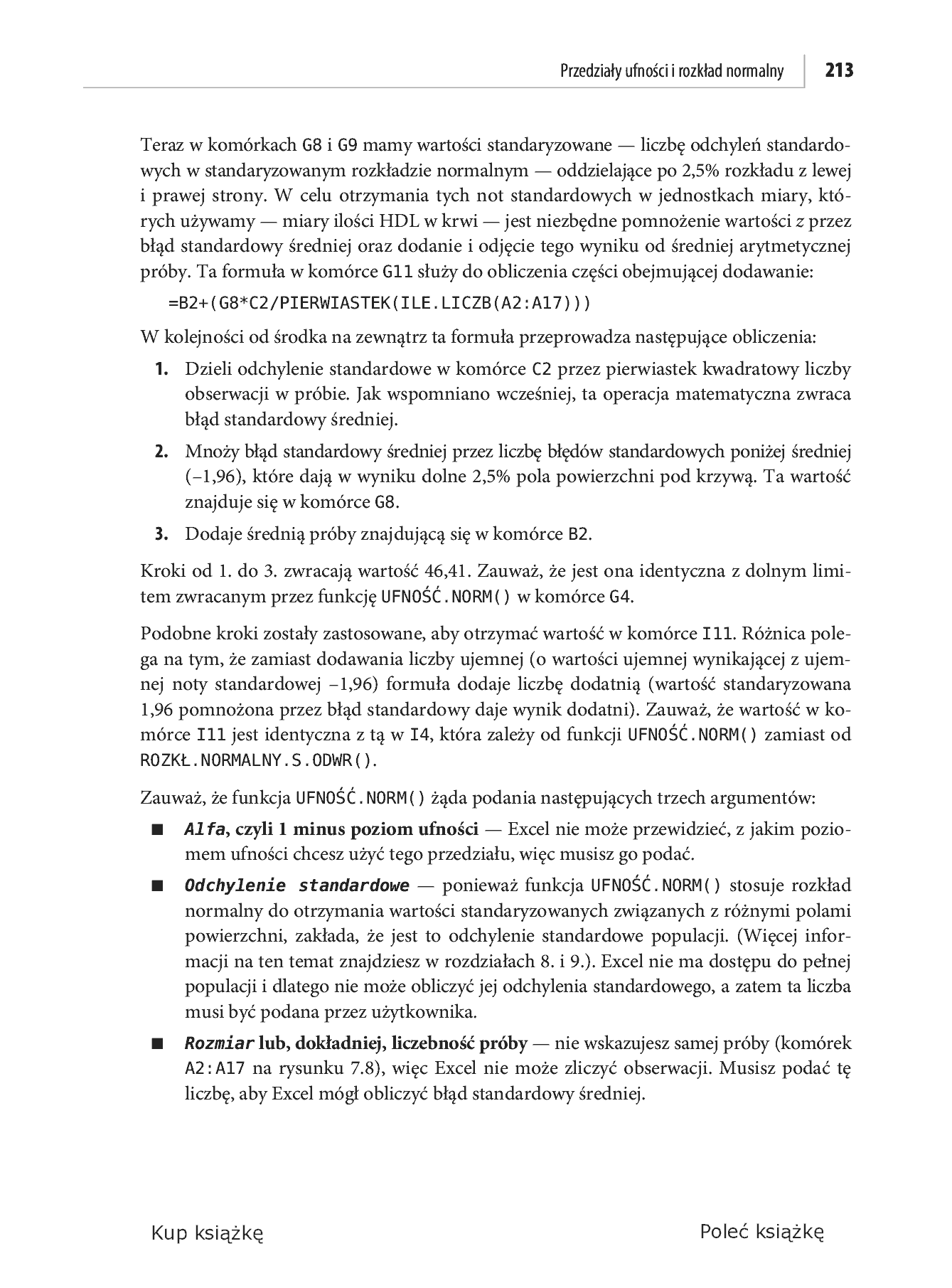 Fragment „Analiza statystyczna. Microsoft Excel 2010 PL” — strona 29 z 30