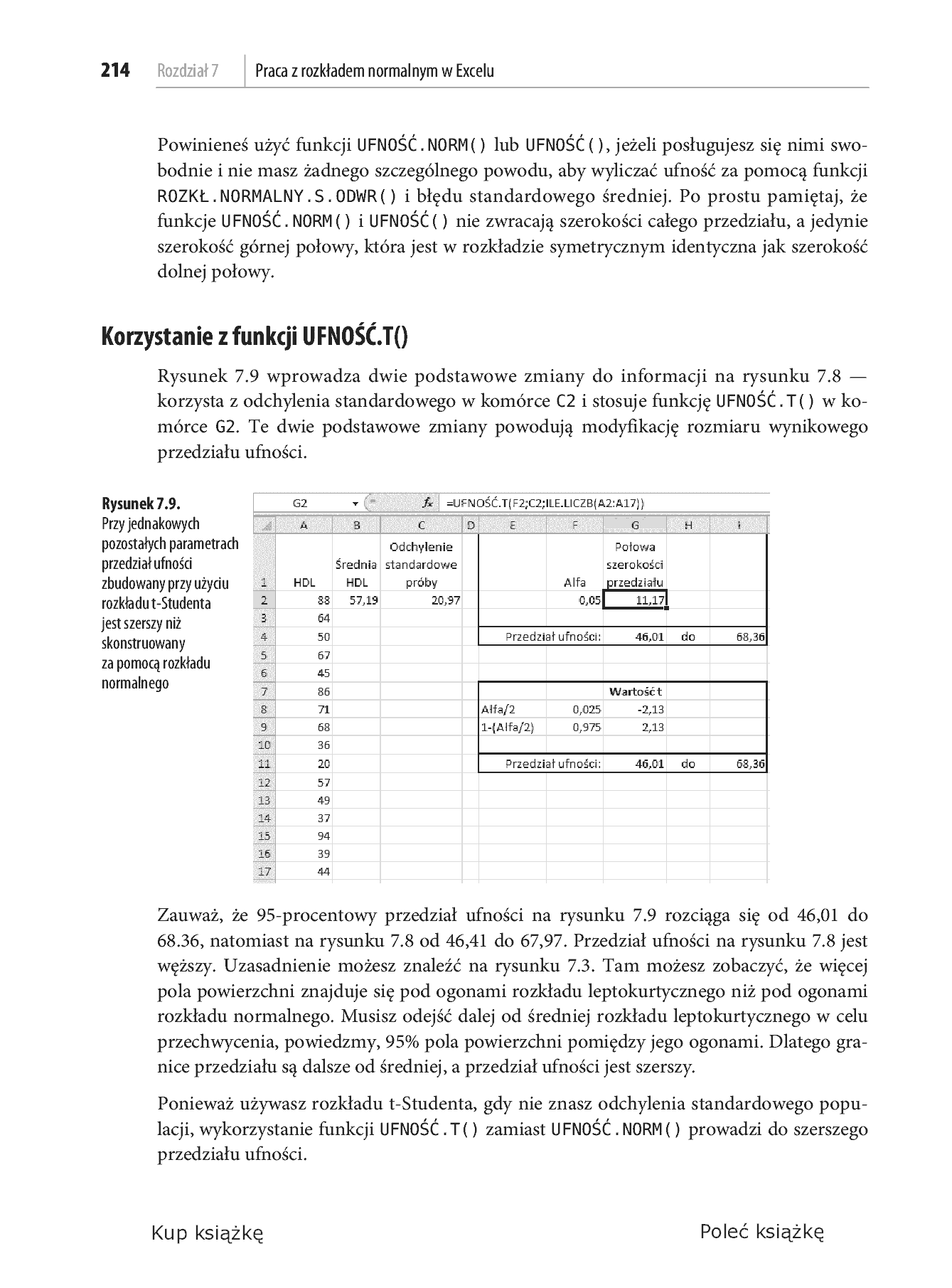 Fragment „Analiza statystyczna. Microsoft Excel 2010 PL” — strona 30 z 30