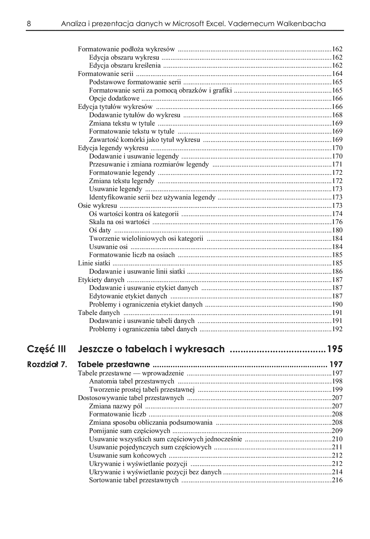 Fragment „Analiza i prezentacja danych w Microsoft Excel. Vademecum Walkenbacha” — strona 6 z 30