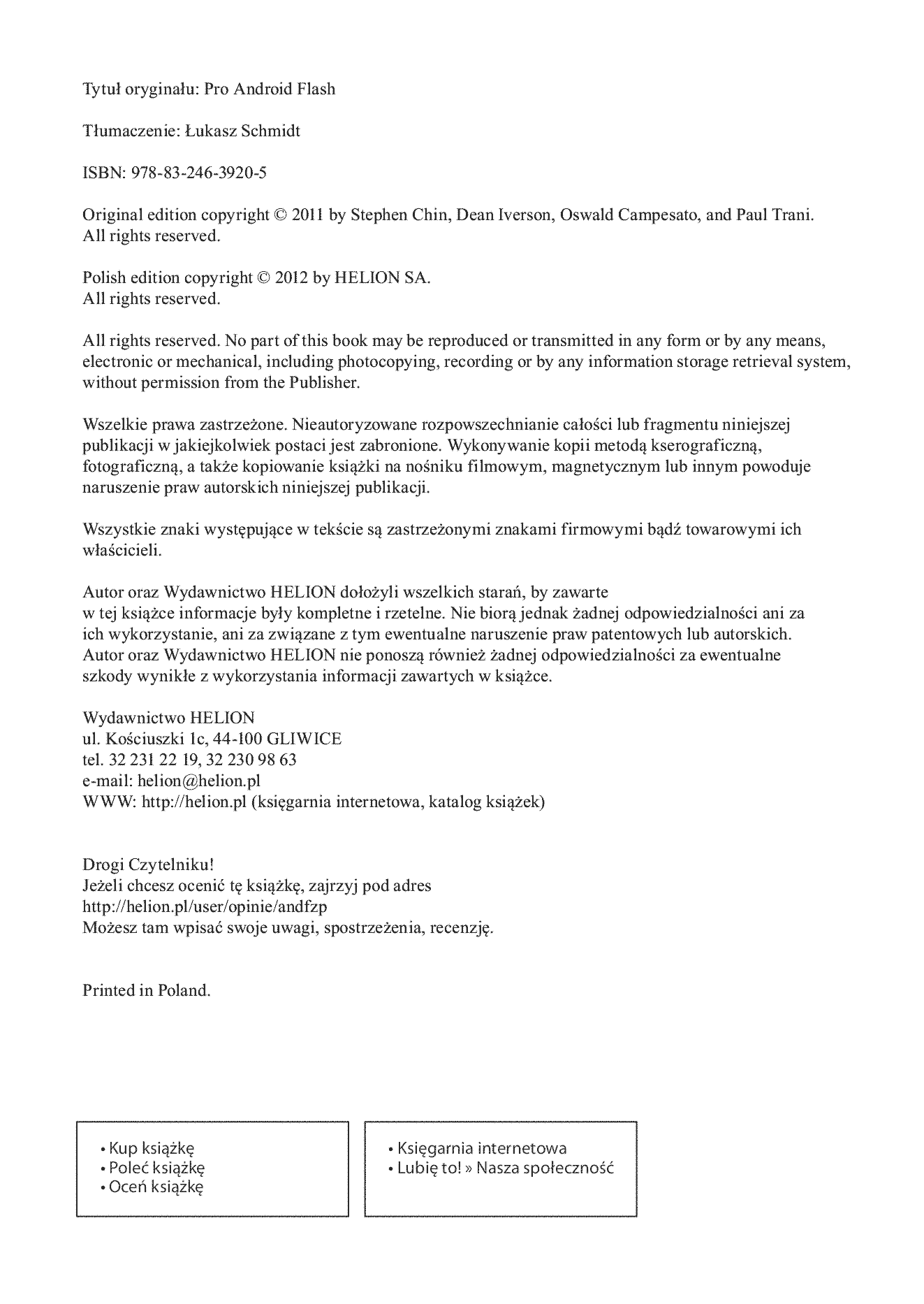Fragment „Android Flash. Zaawansowane programowanie aplikacji mobilnych” — strona 2 z 30