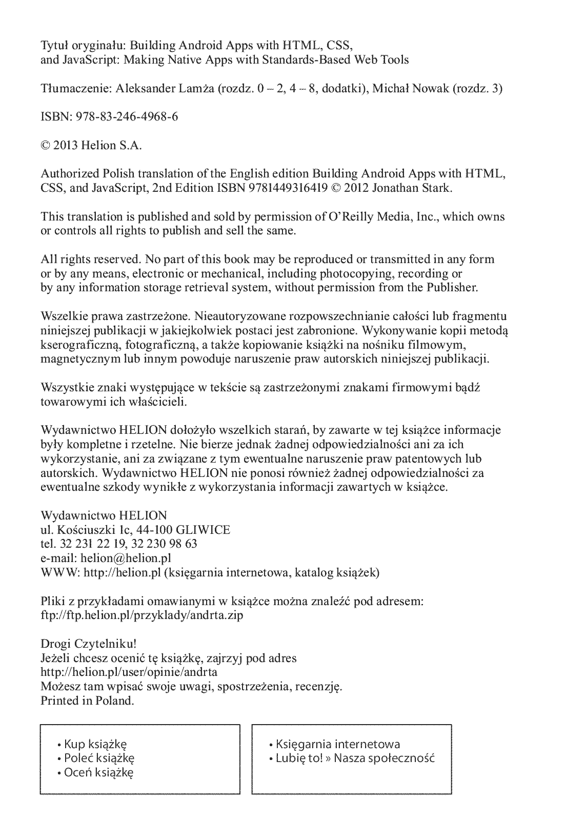 Fragment „Android. Tworzenie aplikacji w oparciu o HTML, CSS i JavaScript” — strona 2 z 30