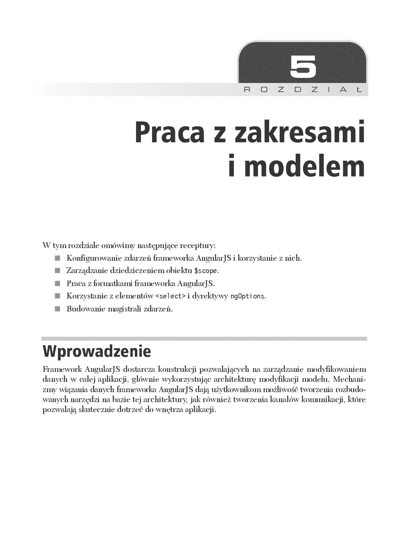 Fragment „AngularJS. Tworzenie aplikacji webowych. Receptury” — strona 7 z 30