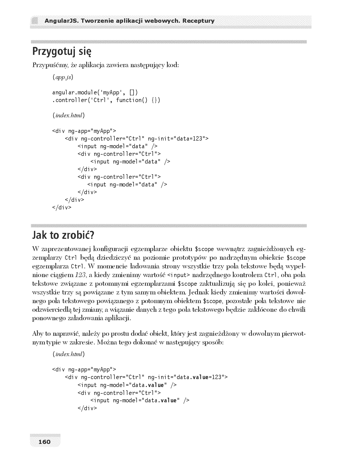 Fragment „AngularJS. Tworzenie aplikacji webowych. Receptury” — strona 12 z 30