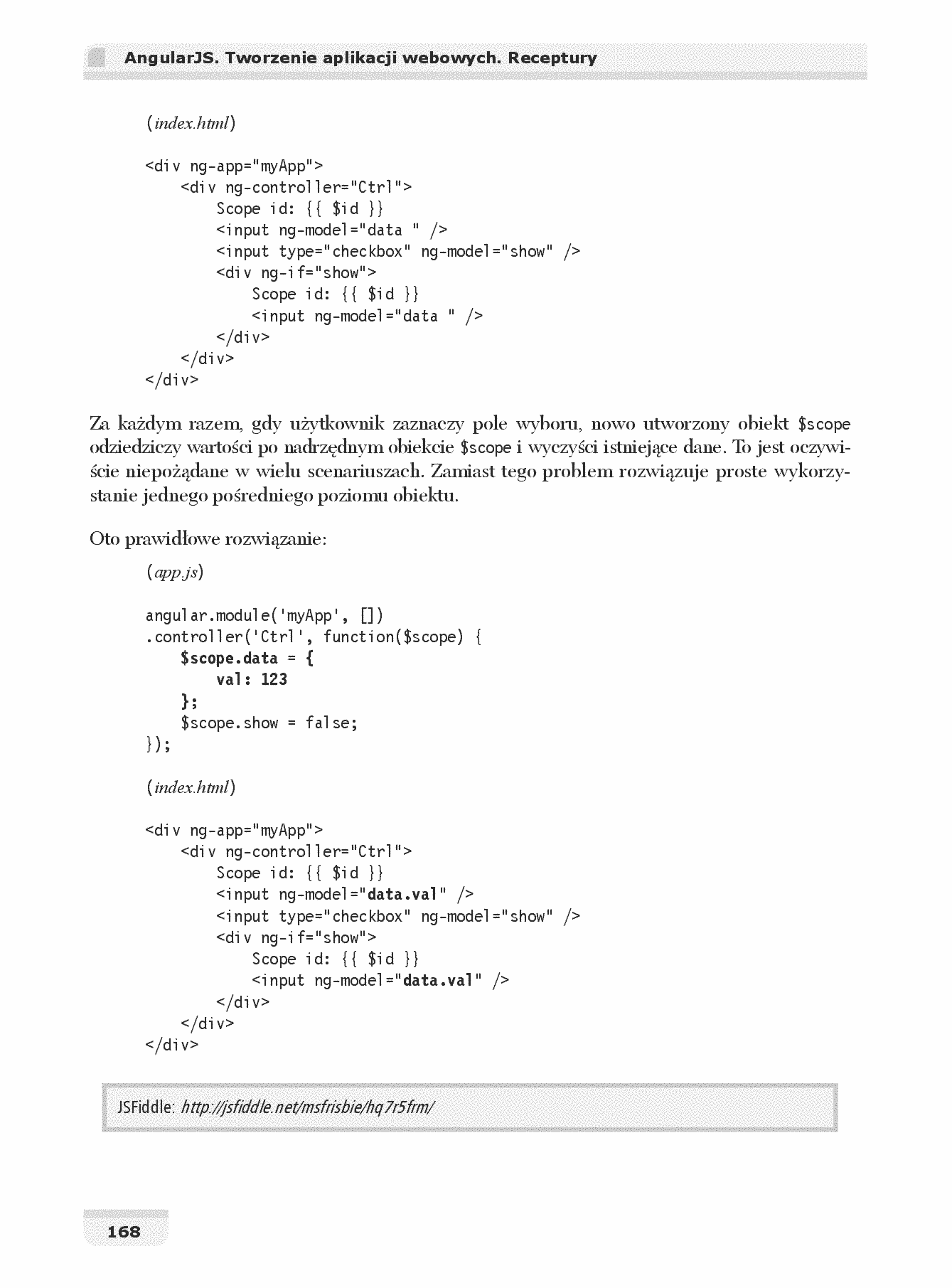Fragment „AngularJS. Tworzenie aplikacji webowych. Receptury” — strona 20 z 30