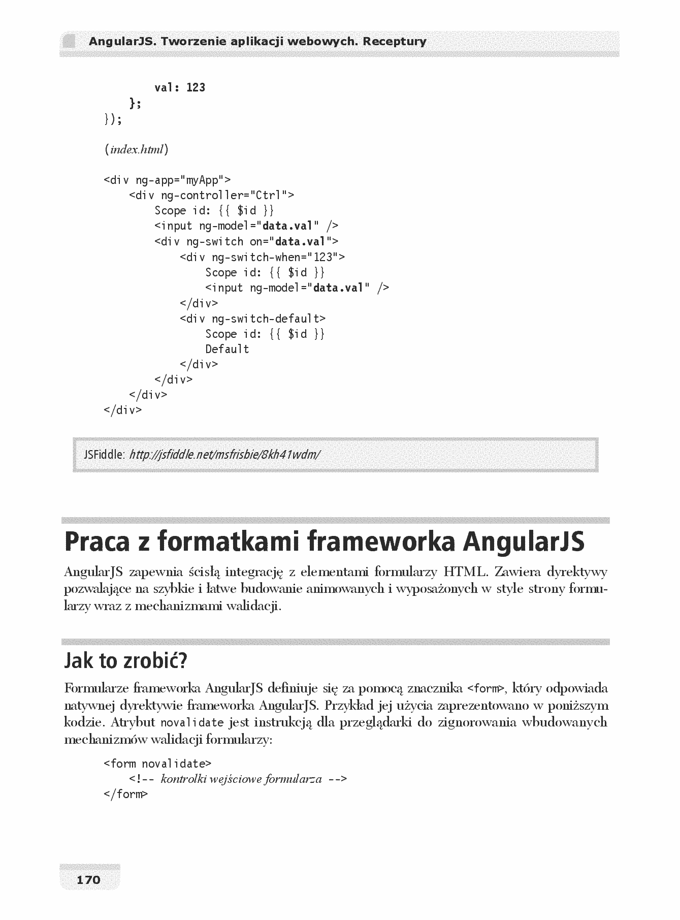 Fragment „AngularJS. Tworzenie aplikacji webowych. Receptury” — strona 22 z 30