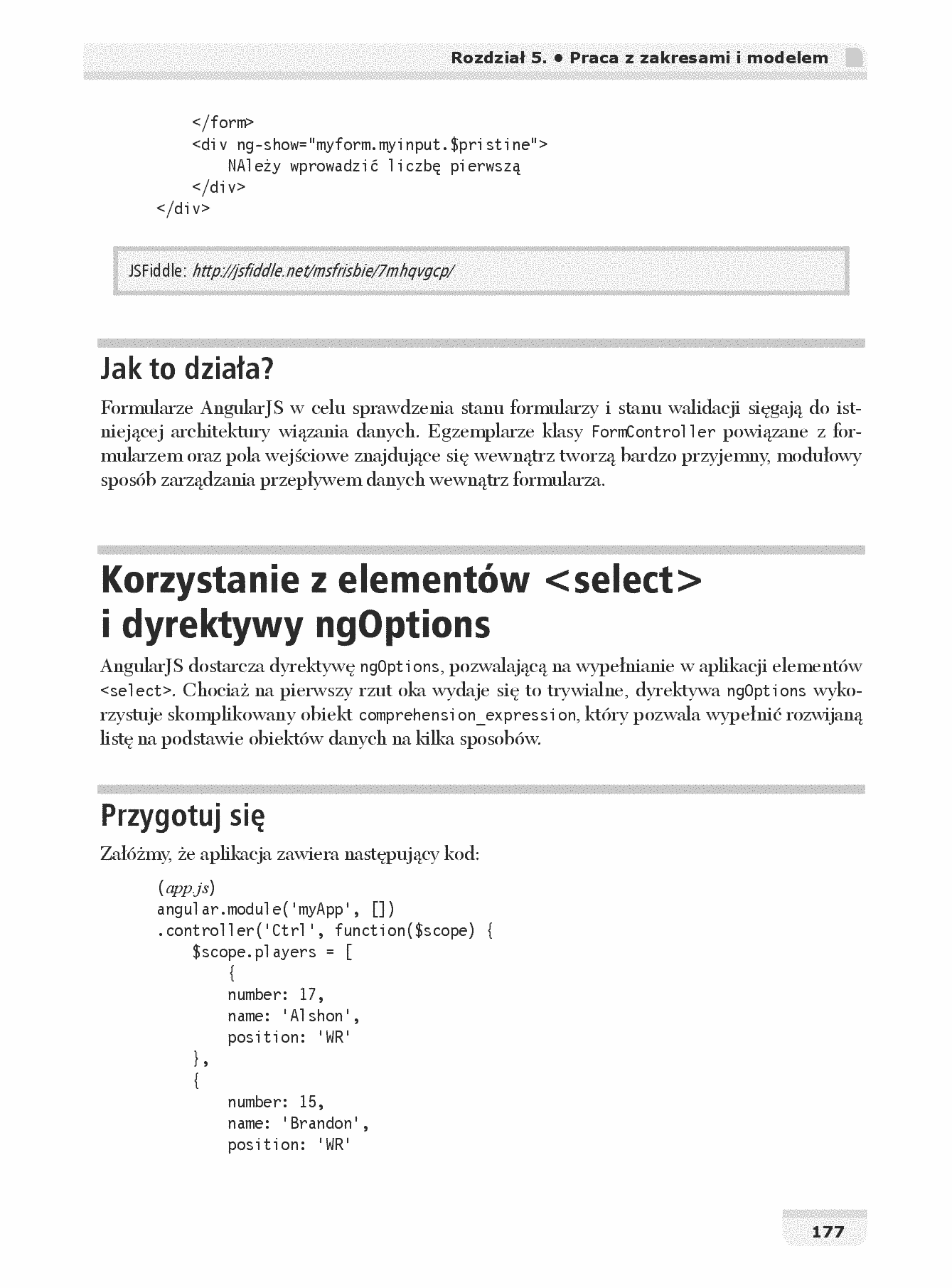 Fragment „AngularJS. Tworzenie aplikacji webowych. Receptury” — strona 29 z 30
