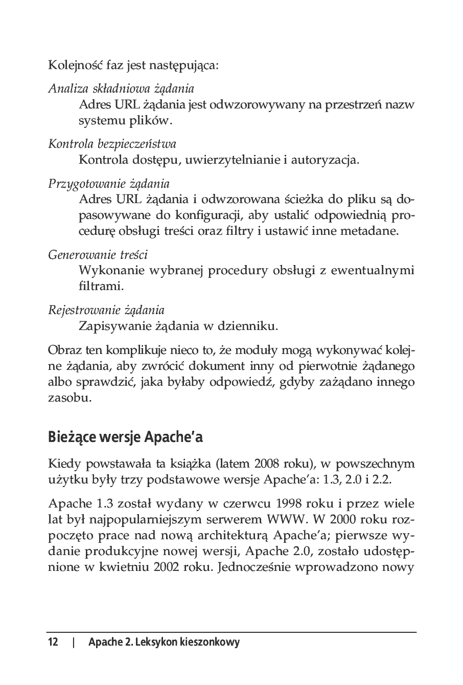 Fragment „Apache 2. Leksykon kieszonkowy” — strona 8 z 23