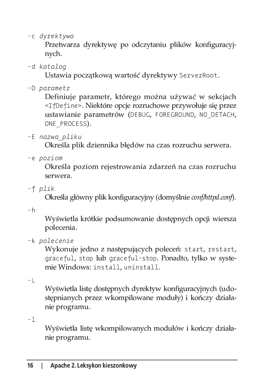 Fragment „Apache 2. Leksykon kieszonkowy” — strona 12 z 23