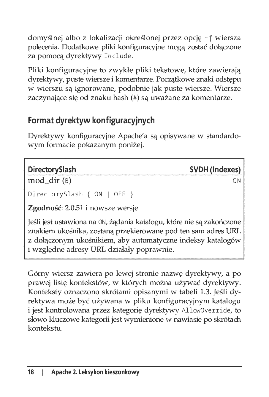 Fragment „Apache 2. Leksykon kieszonkowy” — strona 14 z 23