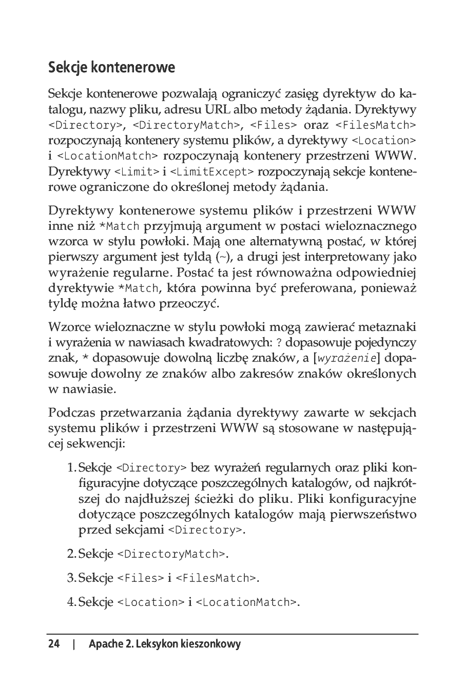 Fragment „Apache 2. Leksykon kieszonkowy” — strona 20 z 23