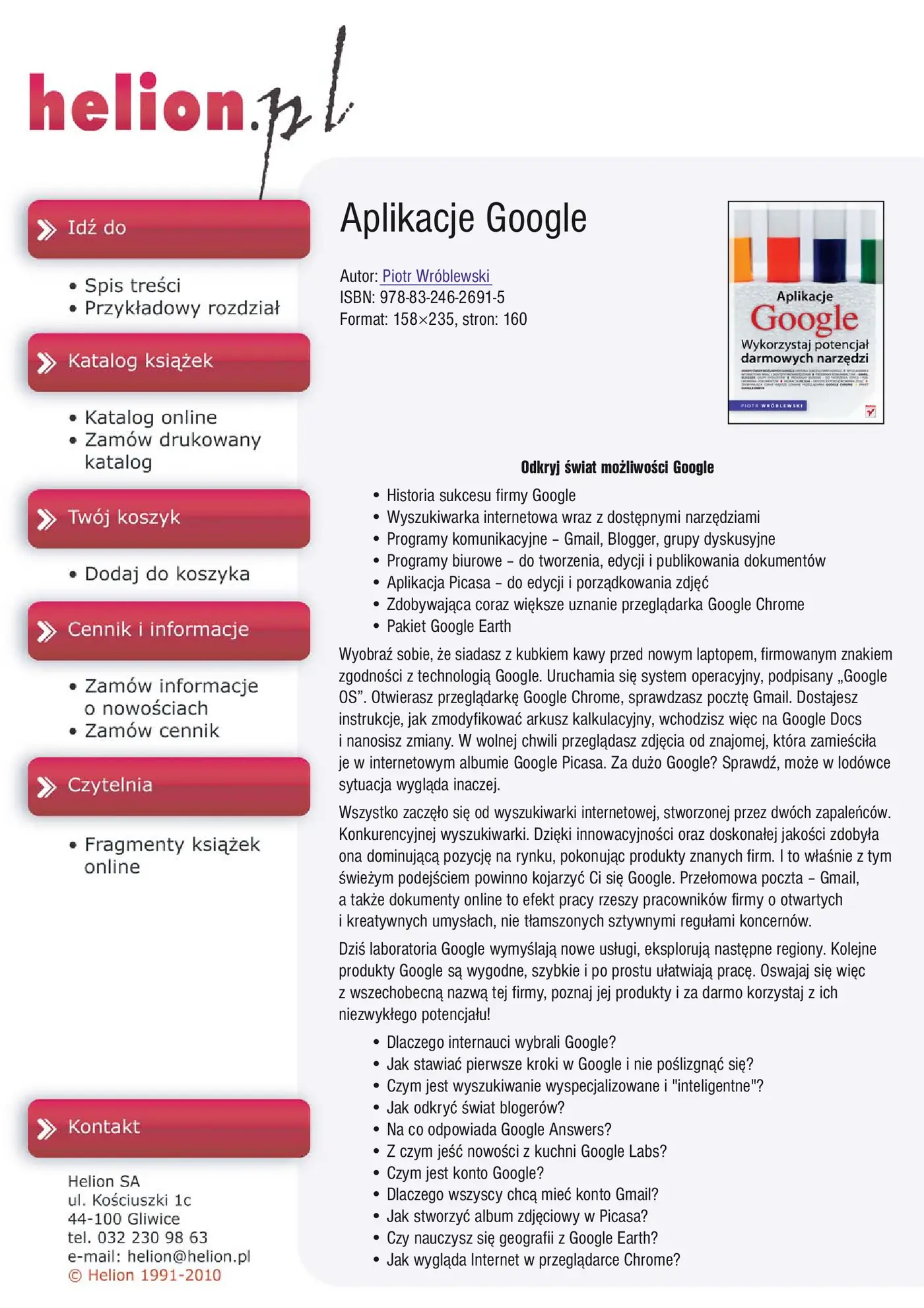 Fragment „Aplikacje Google. Wykorzystaj potencjał darmowych narzędzi” — strona 1 z 20