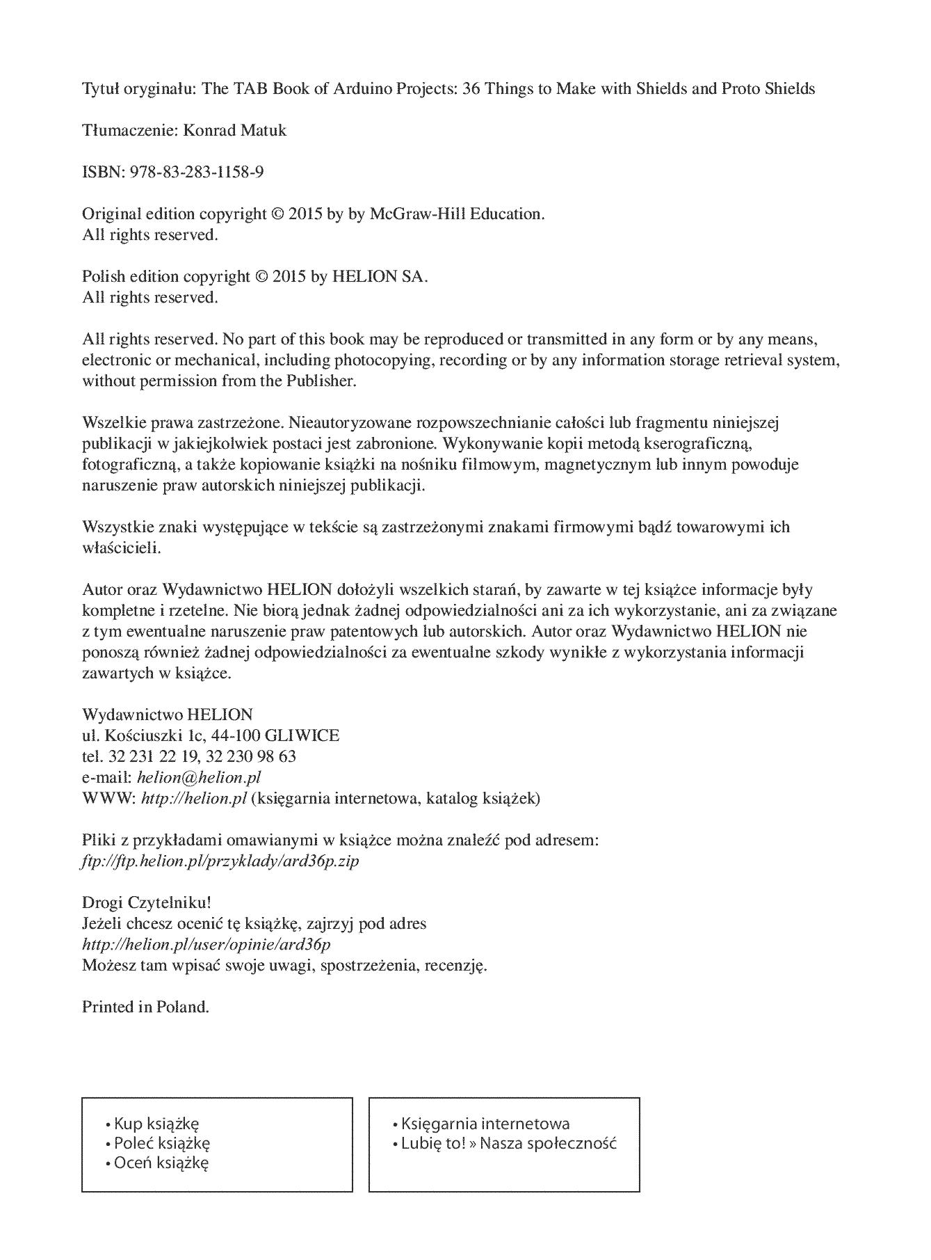 Fragment „Arduino. 36 projektów dla pasjonatów elektroniki” — strona 2 z 30