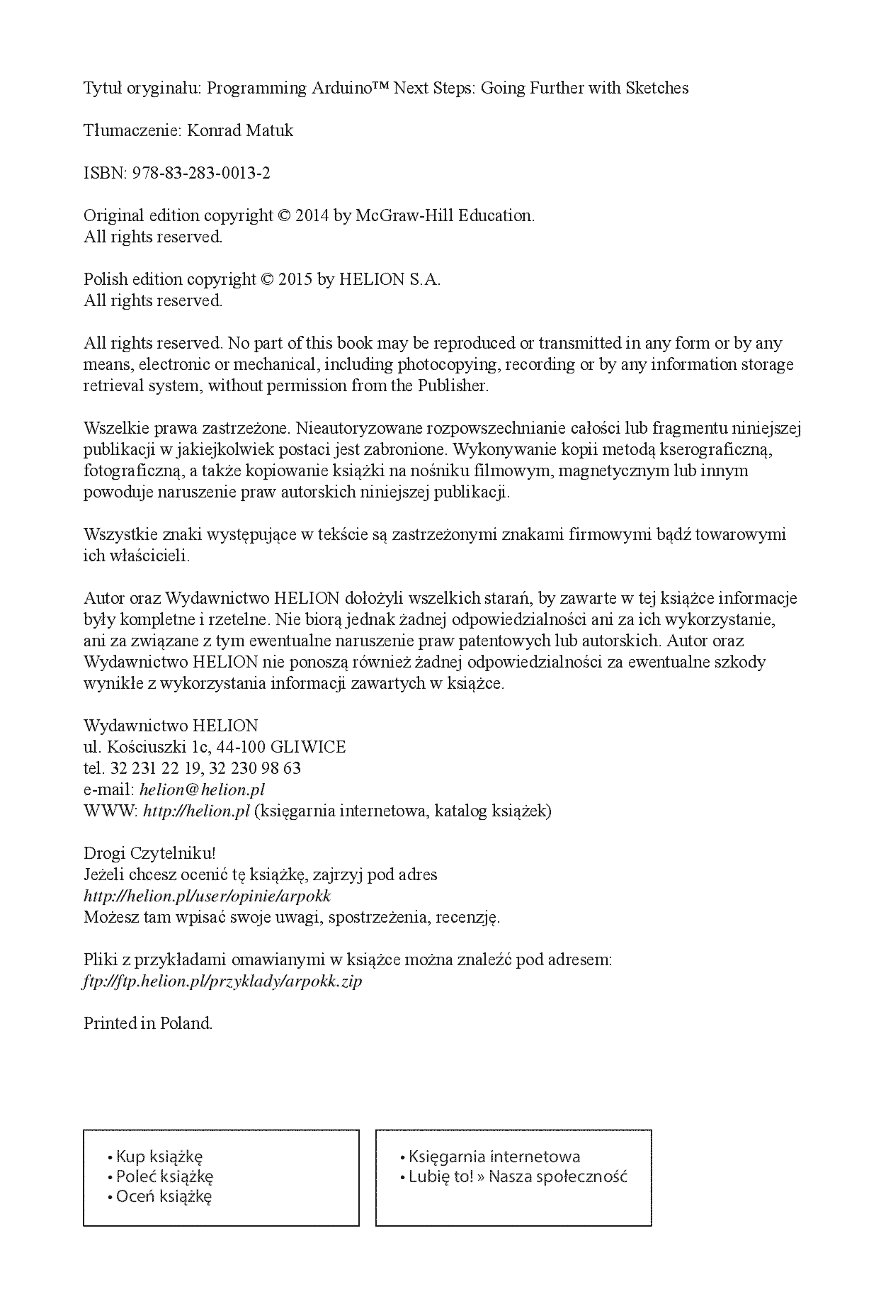 Fragment „Arduino dla początkujących. Kolejny krok” — strona 2 z 20