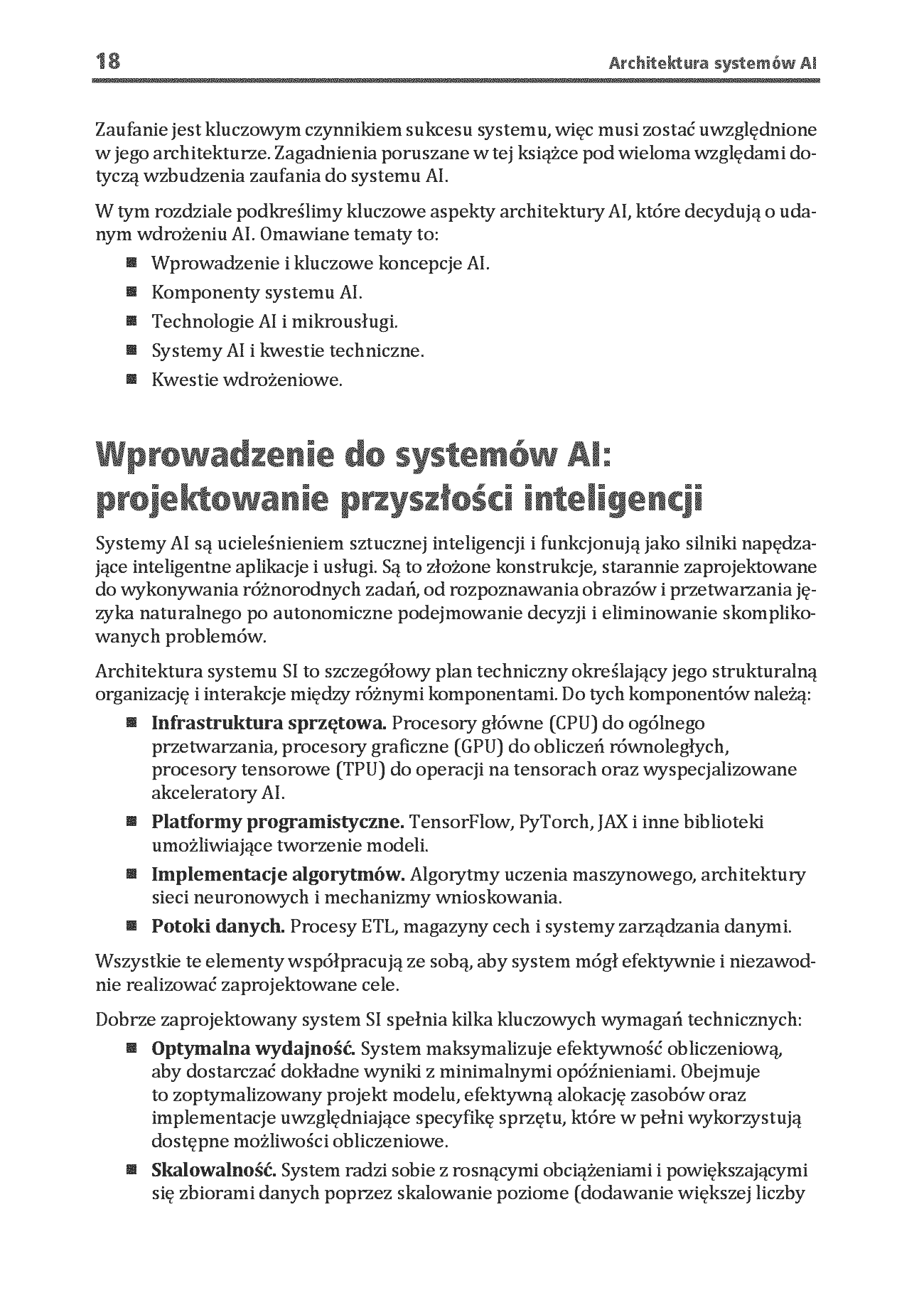 Fragment „Architektura systemów AI. Projektowanie skalowalnego i niezawodnego oprogramowania” — strona 10 z 30
