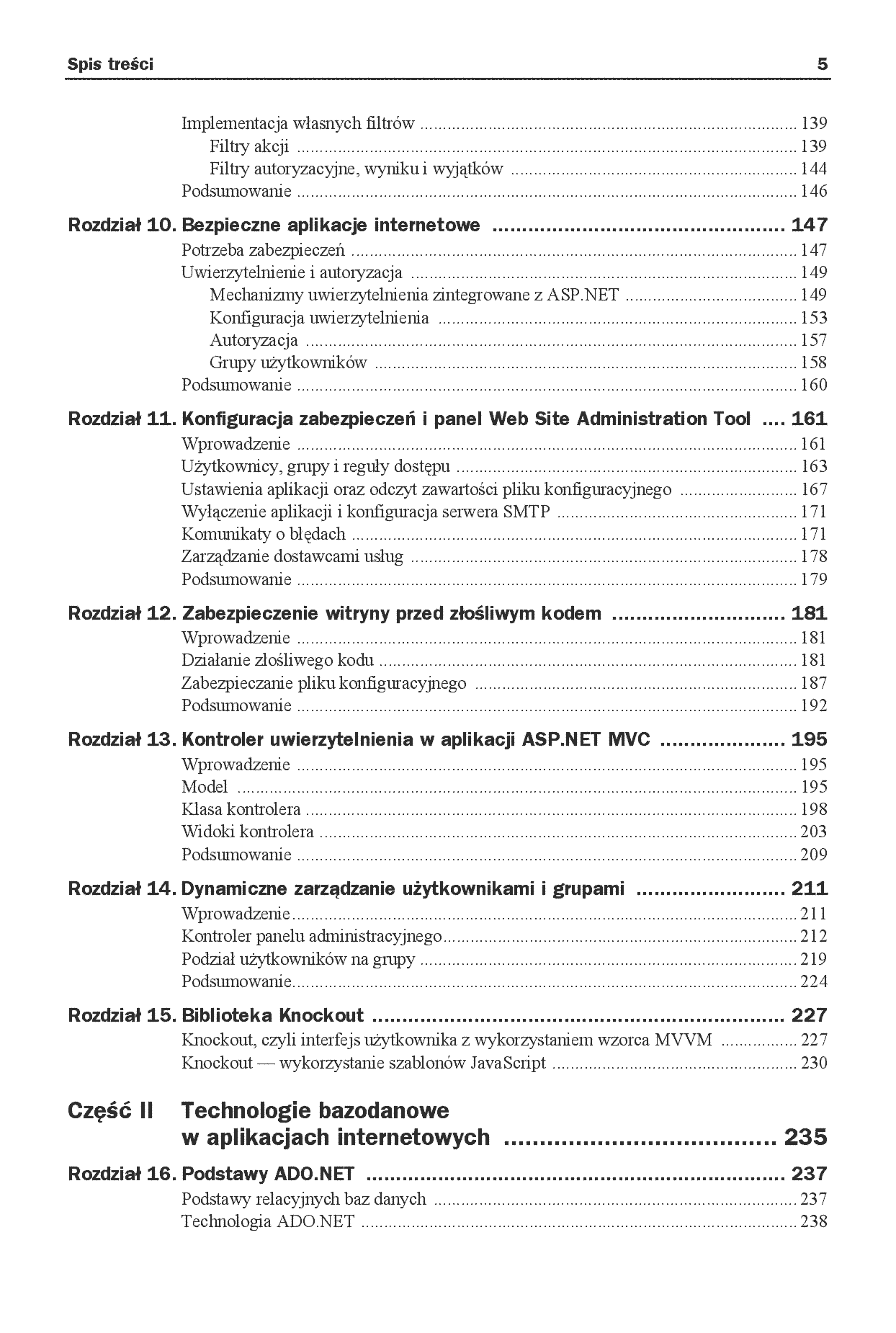 Fragment „ASP.NET MVC. Kompletny przewodnik dla programistów interaktywnych aplikacji internetowych w Visual Studio” — strona 5 z 30