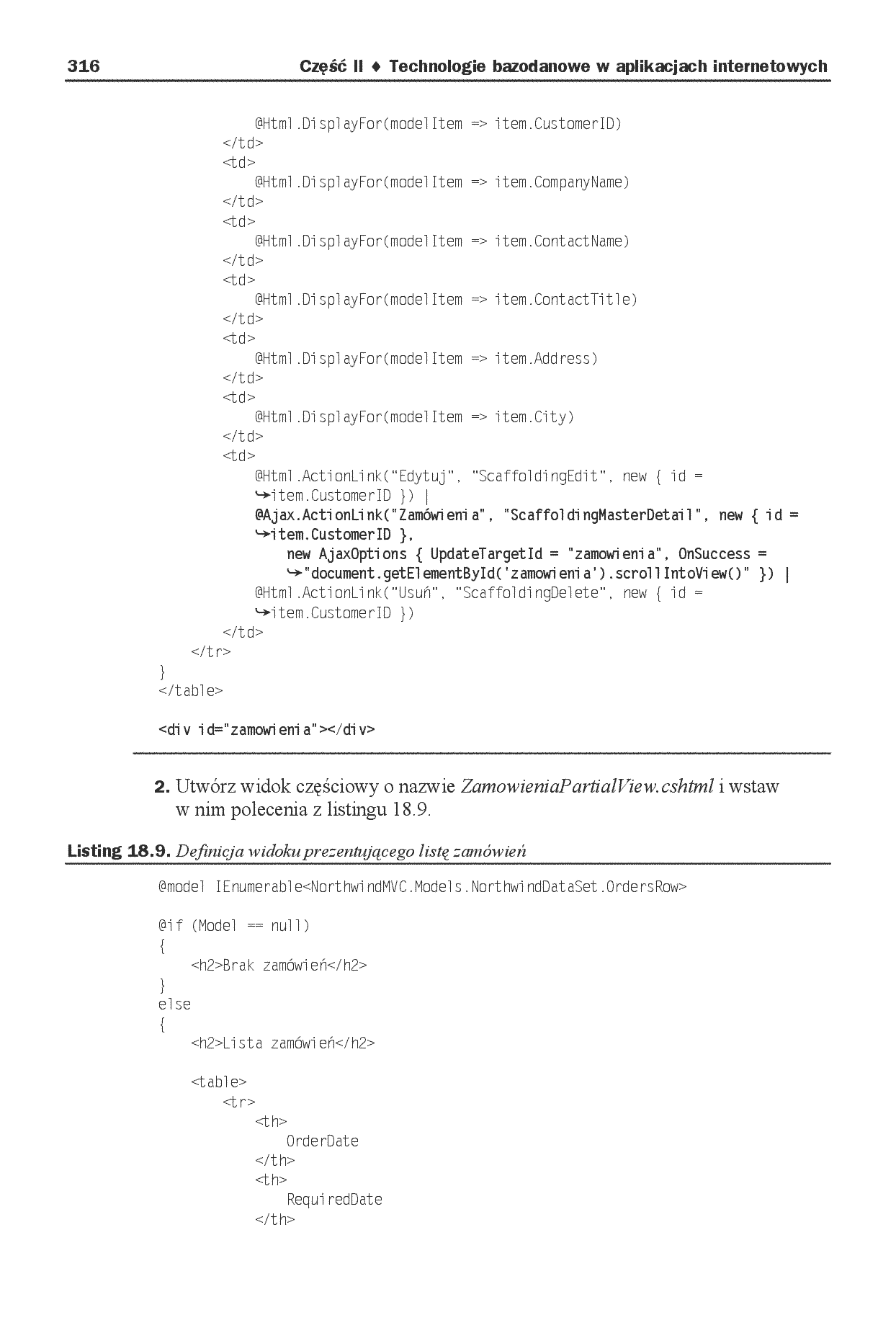 Fragment „ASP.NET MVC. Kompletny przewodnik dla programistów interaktywnych aplikacji internetowych w Visual Studio” — strona 24 z 30