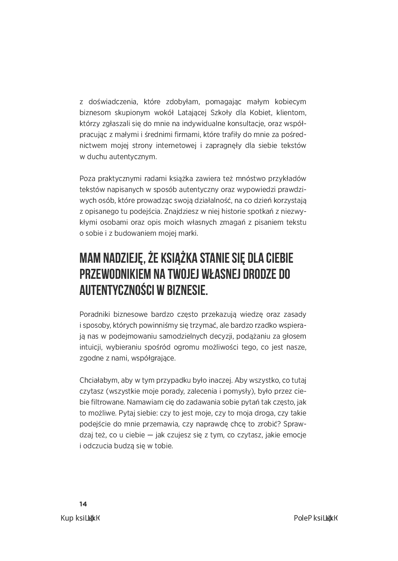 Fragment „Autentyczność przyciąga. Jak budować swoją markę na prawdziwym i porywającym przekazie. Wydanie 2. + 40 inspirujących ćwiczeń” — strona 14 z 30