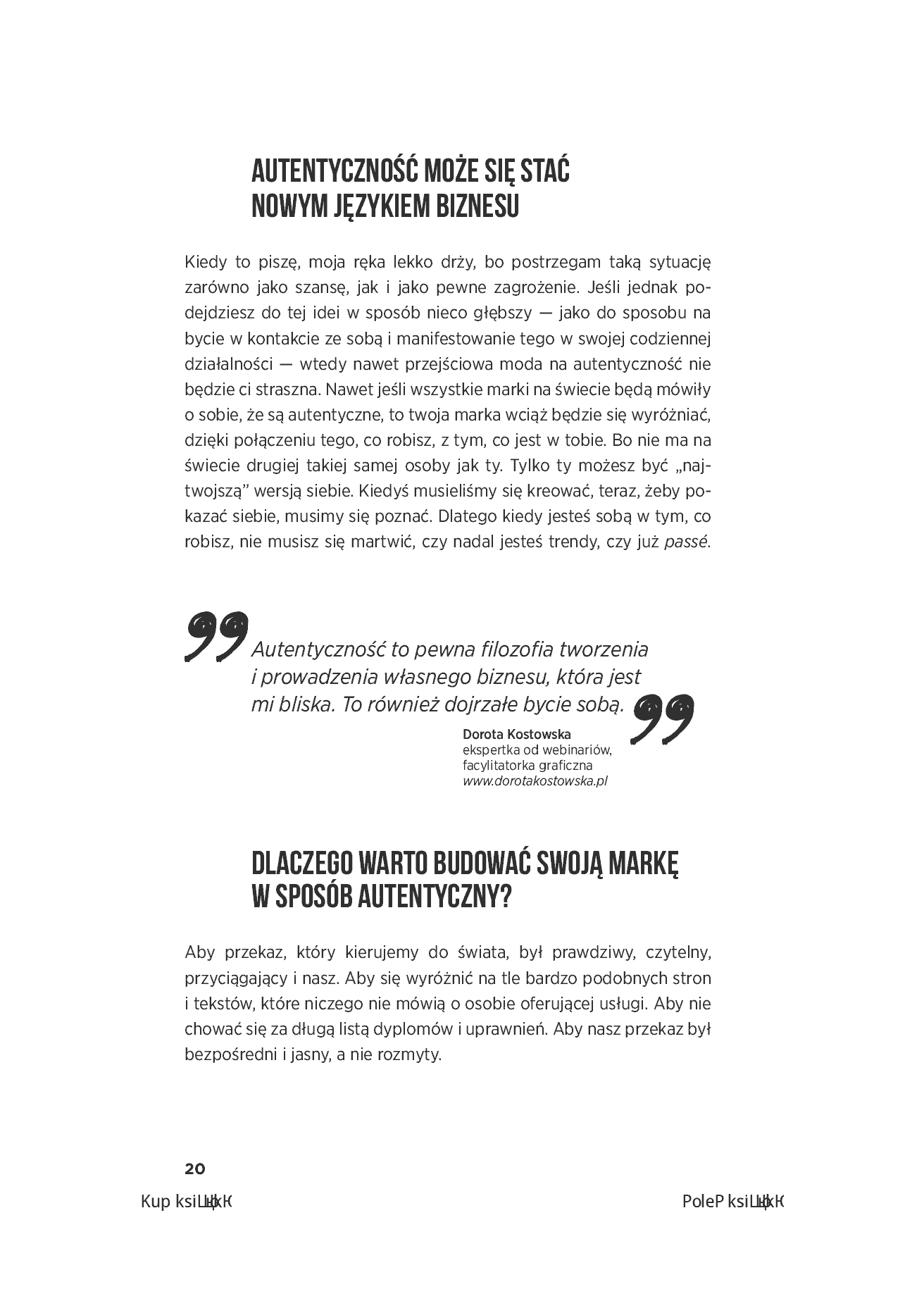 Fragment „Autentyczność przyciąga. Jak budować swoją markę na prawdziwym i porywającym przekazie. Wydanie 2. + 40 inspirujących ćwiczeń” — strona 20 z 30