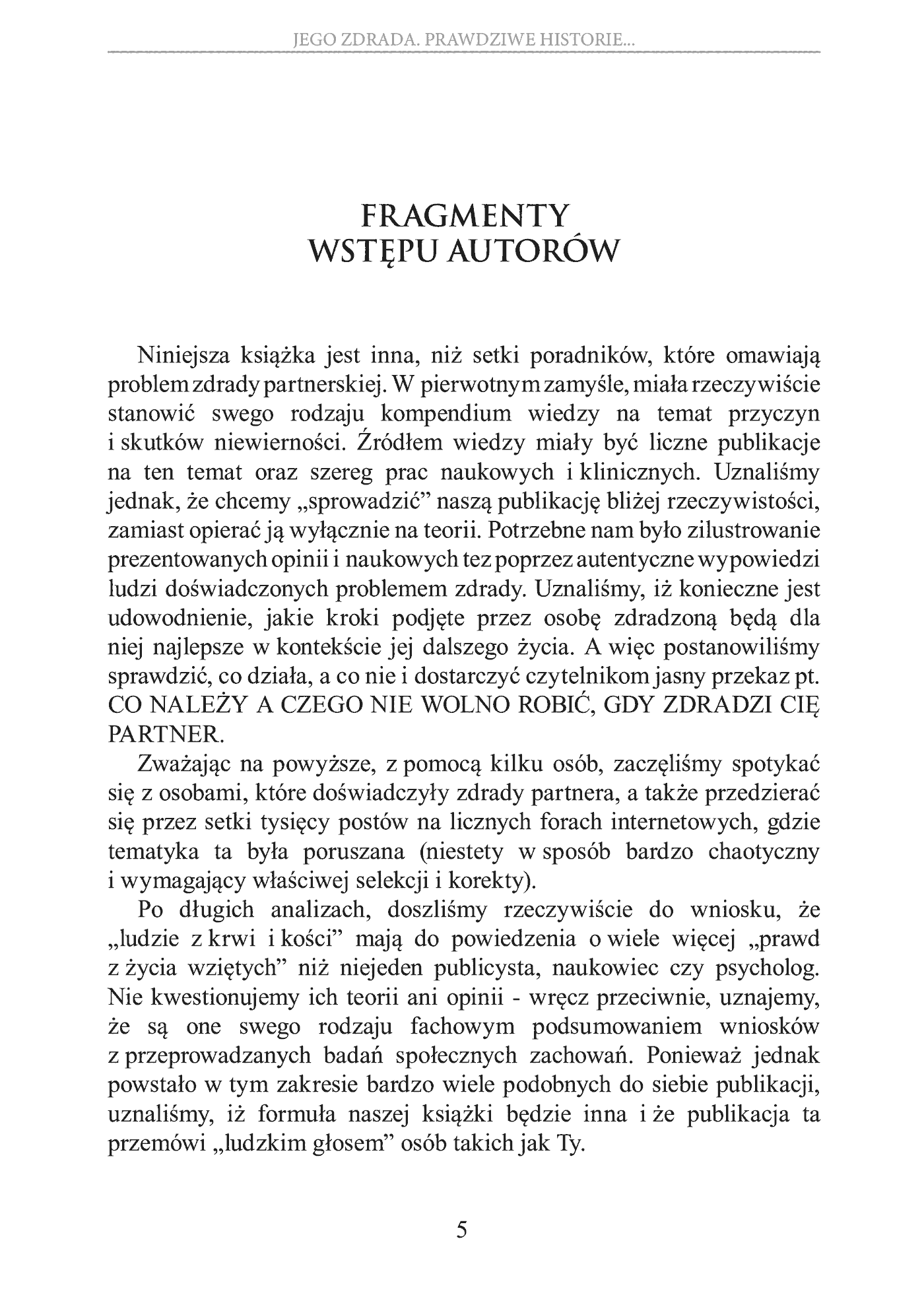 Fragment „Jego zdrada. Prawdziwe historie, wnioski, opinie, porady” — strona 5 z 30