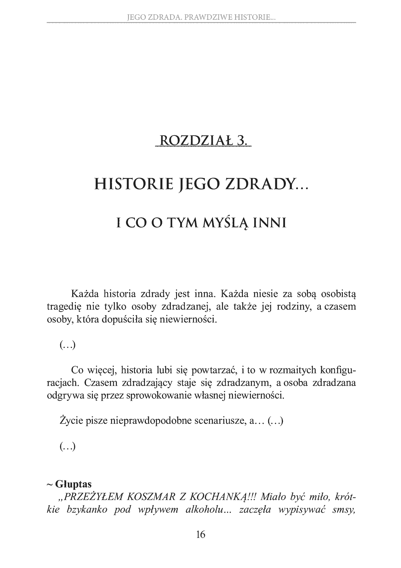 Fragment „Jego zdrada. Prawdziwe historie, wnioski, opinie, porady” — strona 16 z 30