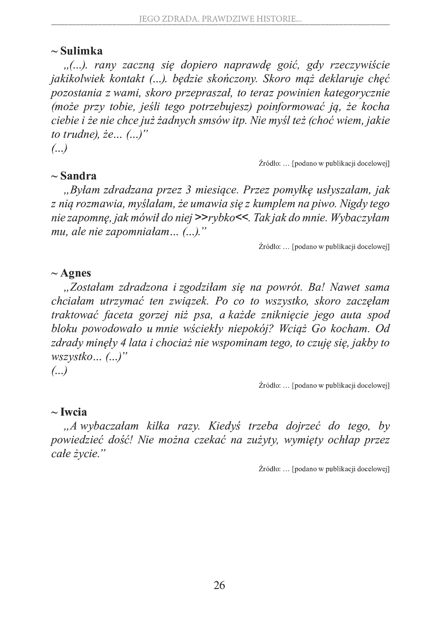 Fragment „Jego zdrada. Prawdziwe historie, wnioski, opinie, porady” — strona 26 z 30