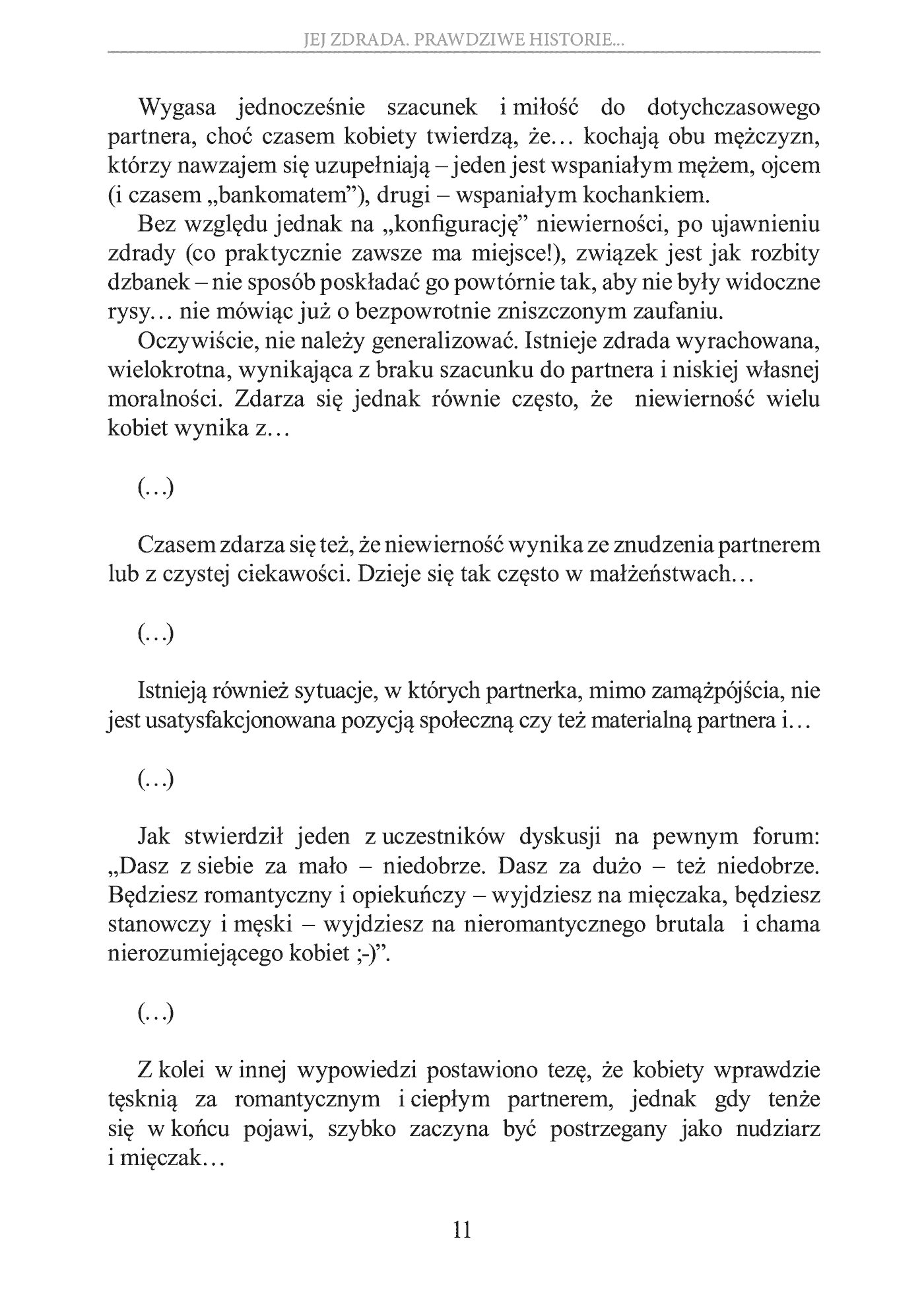 Fragment „Jej zdrada. Prawdziwe historie, wnioski, opinie, porady” — strona 11 z 30