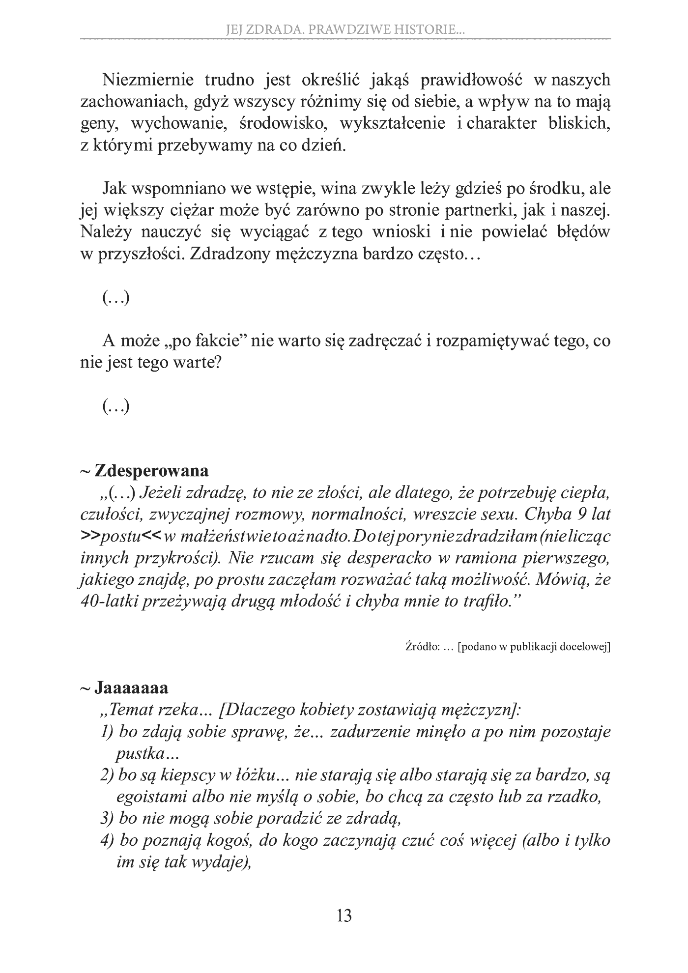 Fragment „Jej zdrada. Prawdziwe historie, wnioski, opinie, porady” — strona 13 z 30