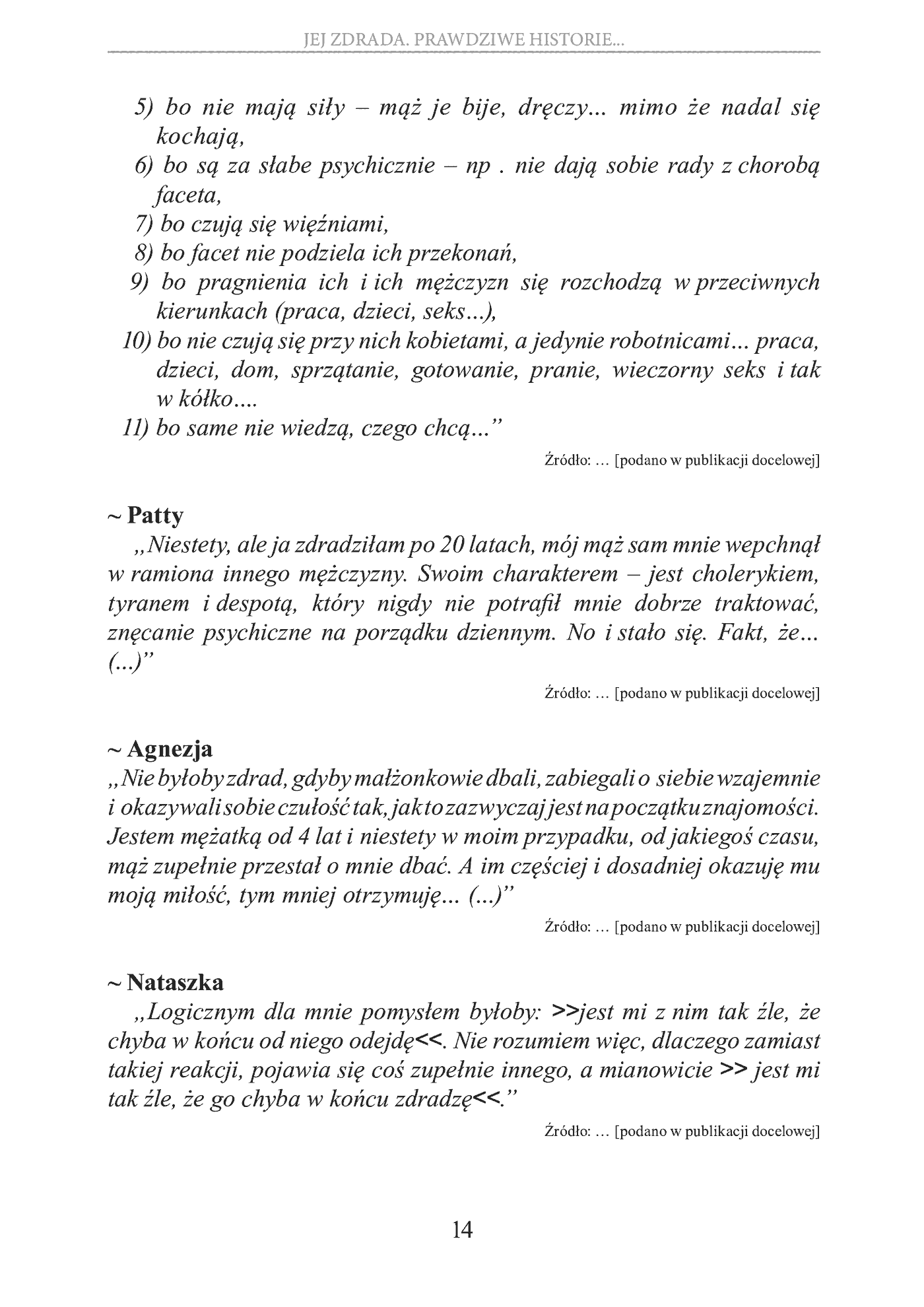 Fragment „Jej zdrada. Prawdziwe historie, wnioski, opinie, porady” — strona 14 z 30