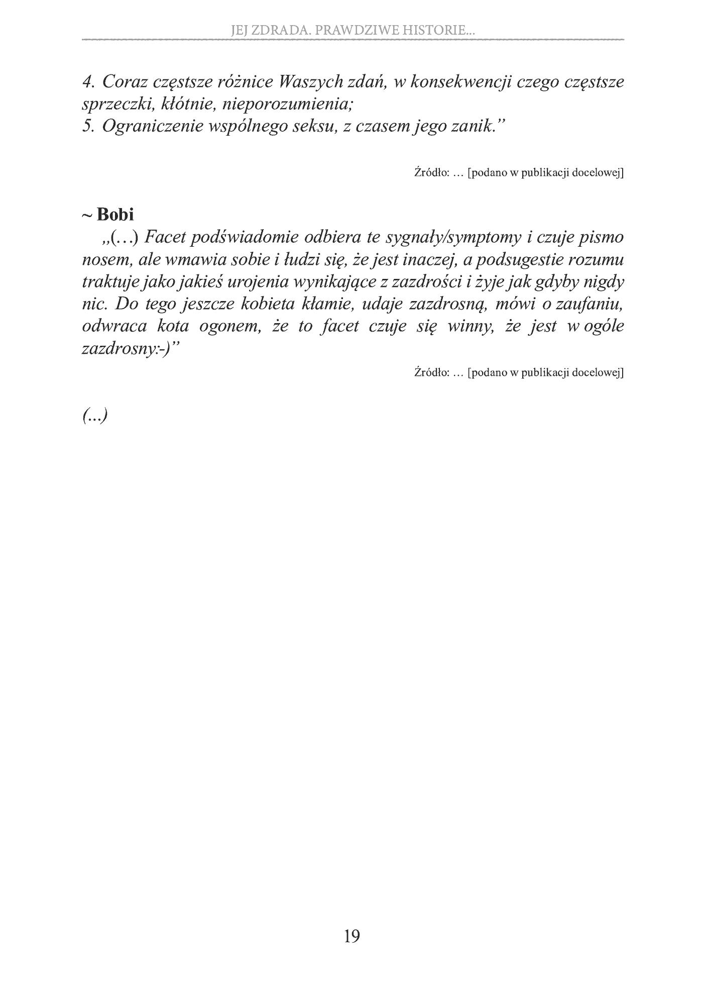 Fragment „Jej zdrada. Prawdziwe historie, wnioski, opinie, porady” — strona 19 z 30